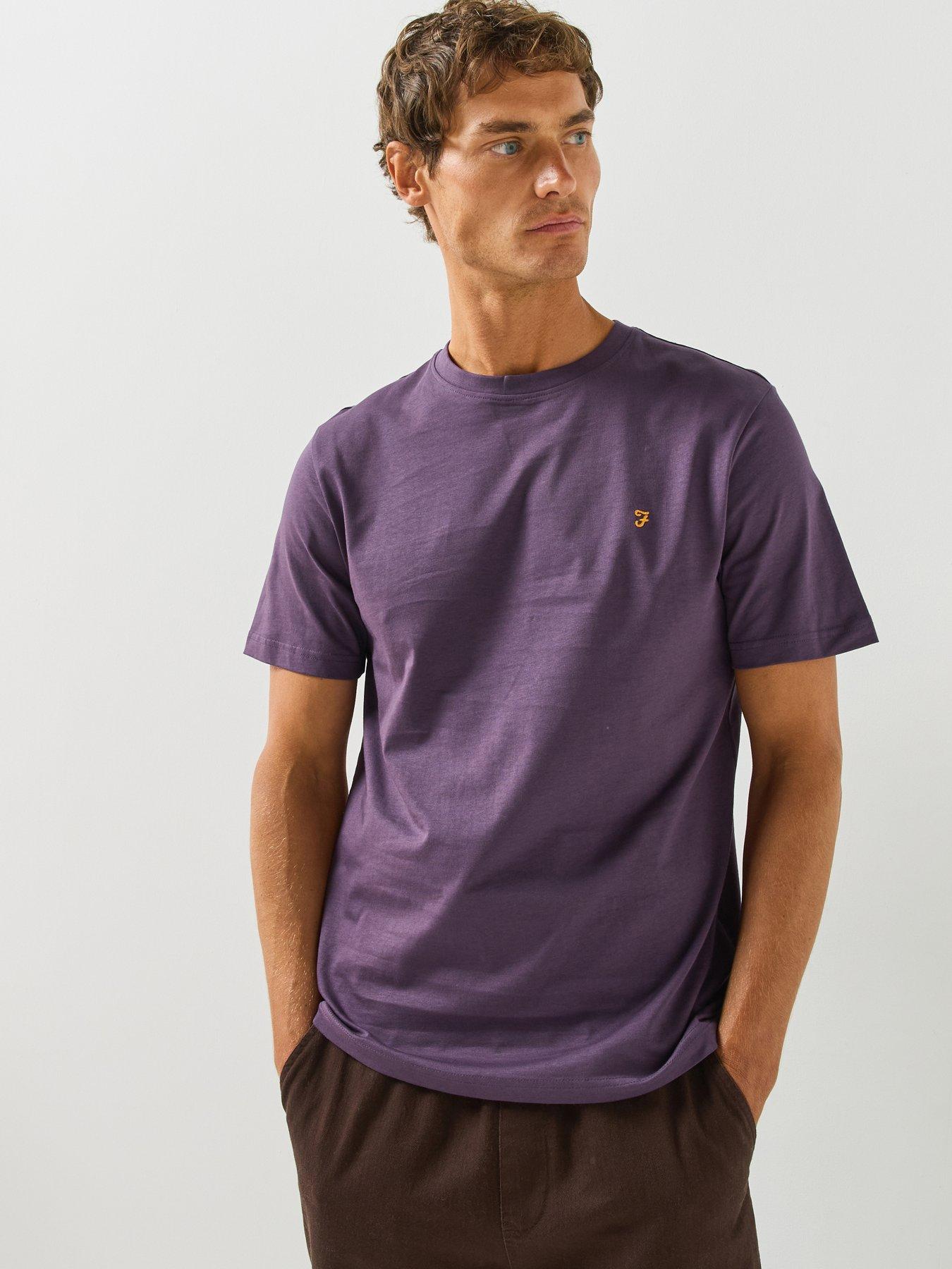 Farah Gold F Danny T-Shirt, Purple, Size Xl, Men