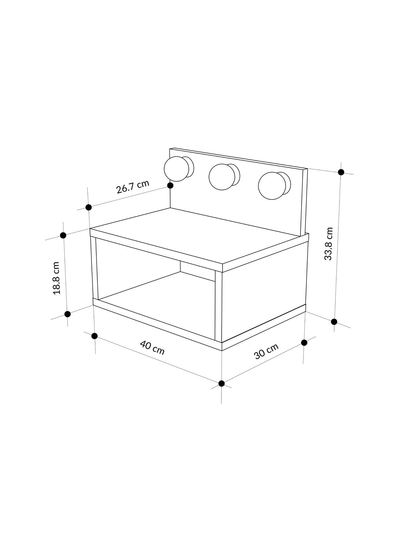 Image 5 of 6 of Decortie Treo Wall Mounted Nightstand