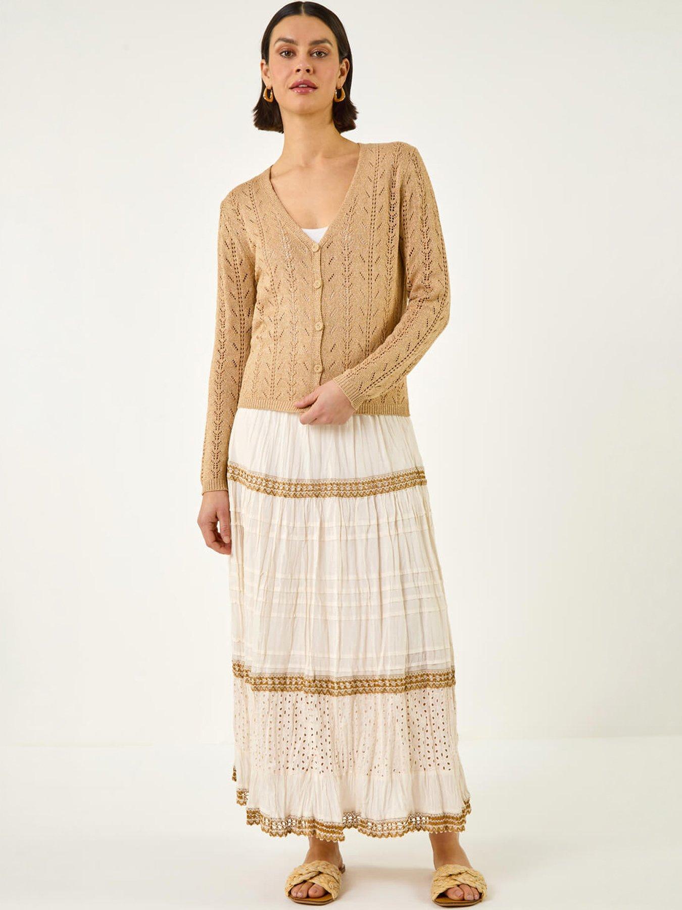 Image 3 of 4 of Roman Shimmer Button Knit Cardigan