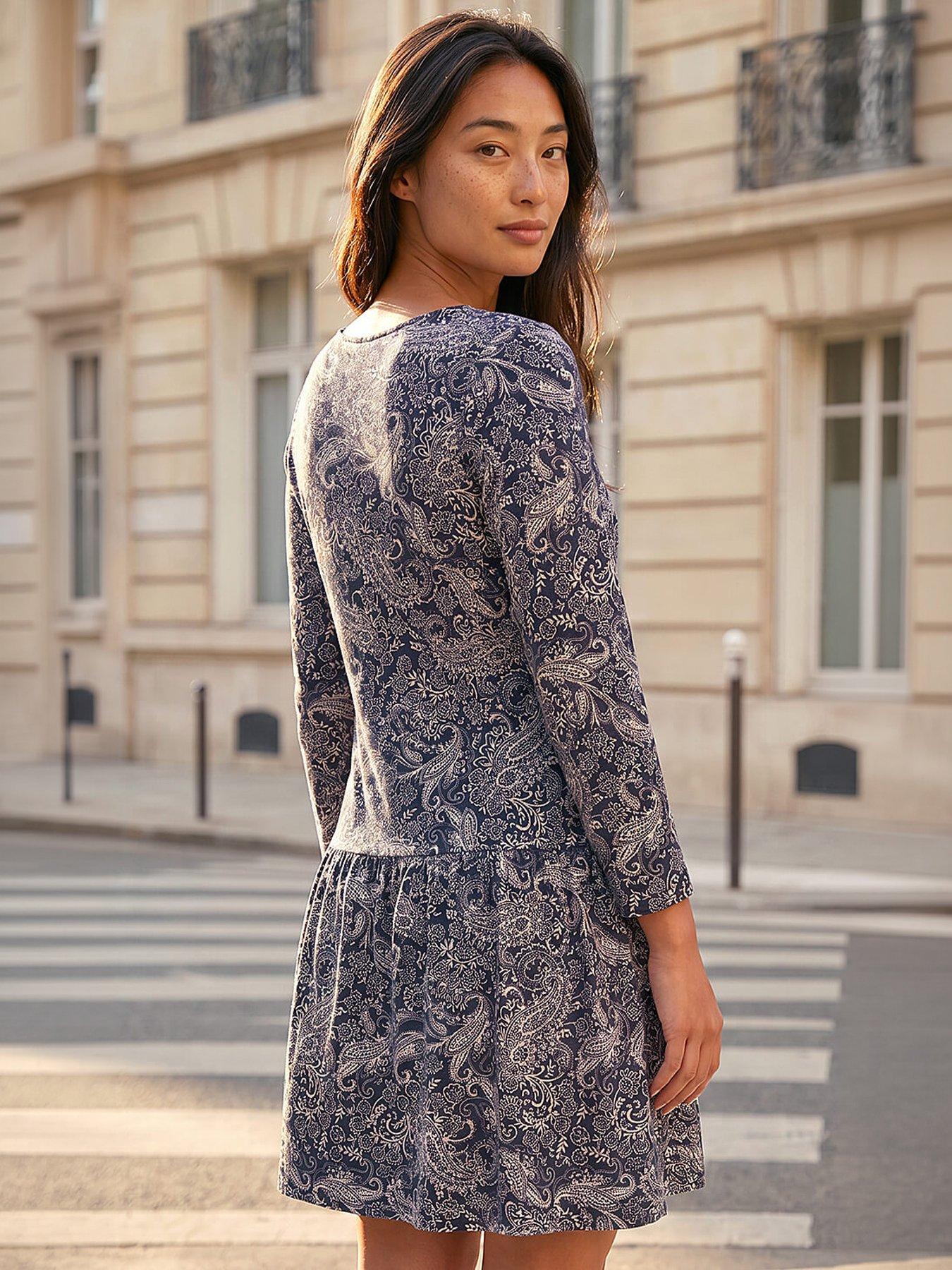 Image 3 of 4 of Roman Petite Paisley Button Down Dress