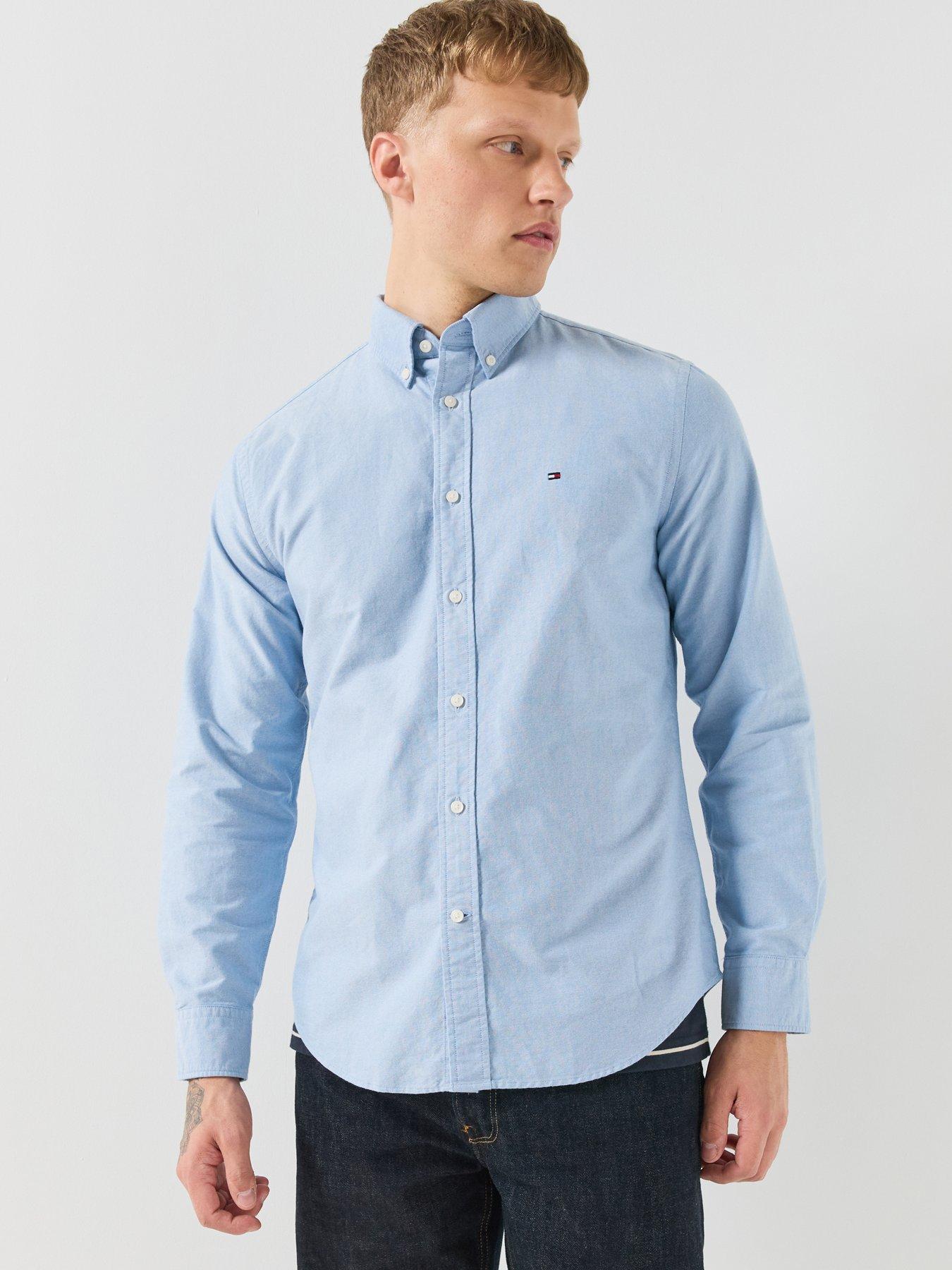 Tommy Hilfiger Mens Regular Fit Button-Down Collar Oxford Shirt, Light Blue, Size L, Men - Image 6