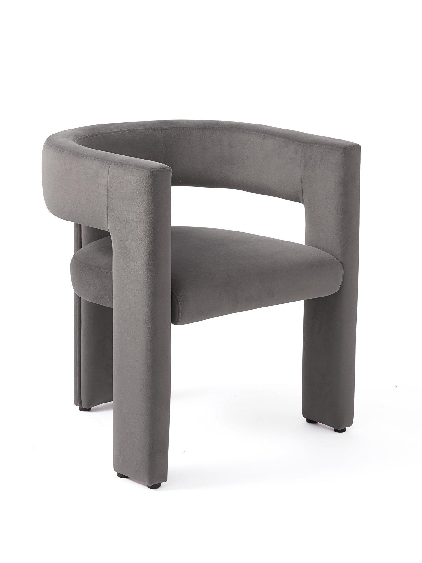 Image 7 of 7 of The Very Collection Lenny 160cm Dining Table & 4 Grey Nell Dining Chairs