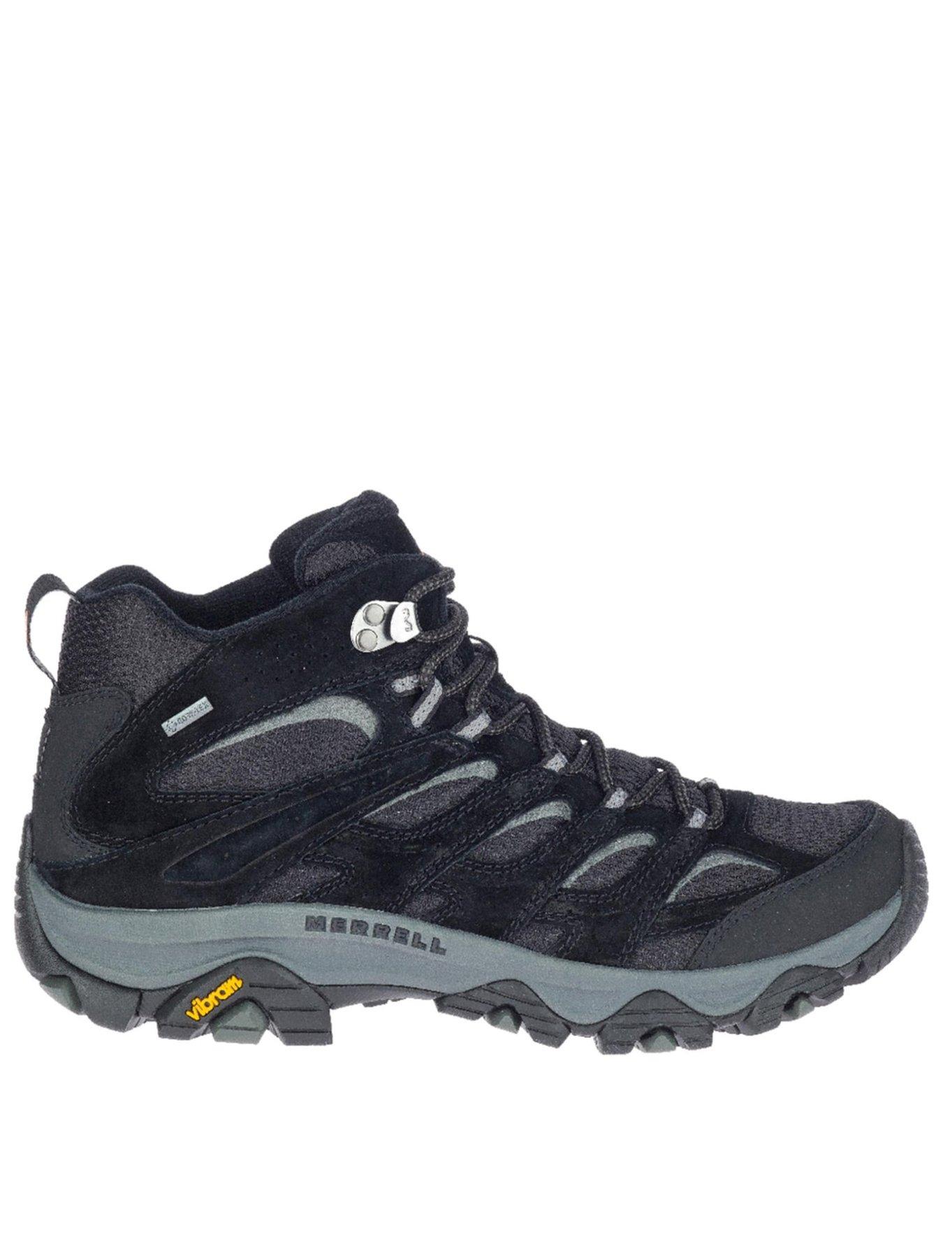 Merrell Mens Moab 3 Mid Goretex hiking Boots - Black | Very