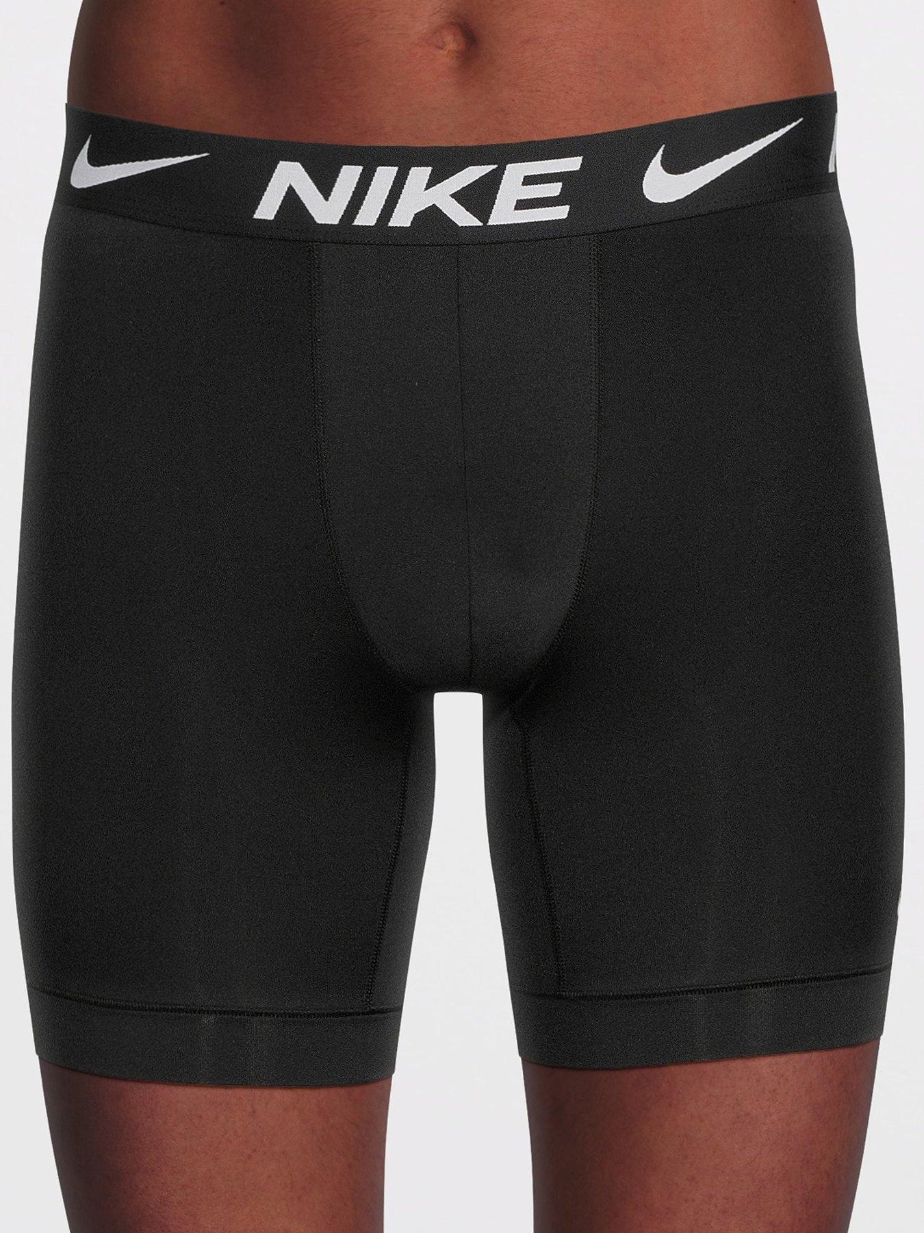 Nike Mens Long Leg Stretch Boxer Briefs, Black, Size S, Men