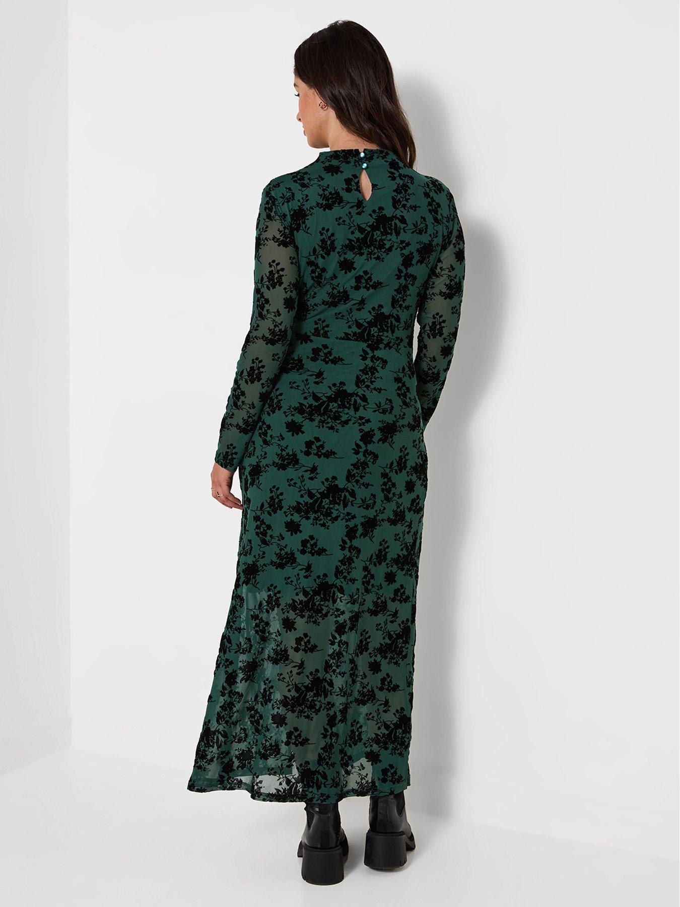 Image 2 of 7 of Joe Browns Hazel Twist Front Flocked Maxi Dress