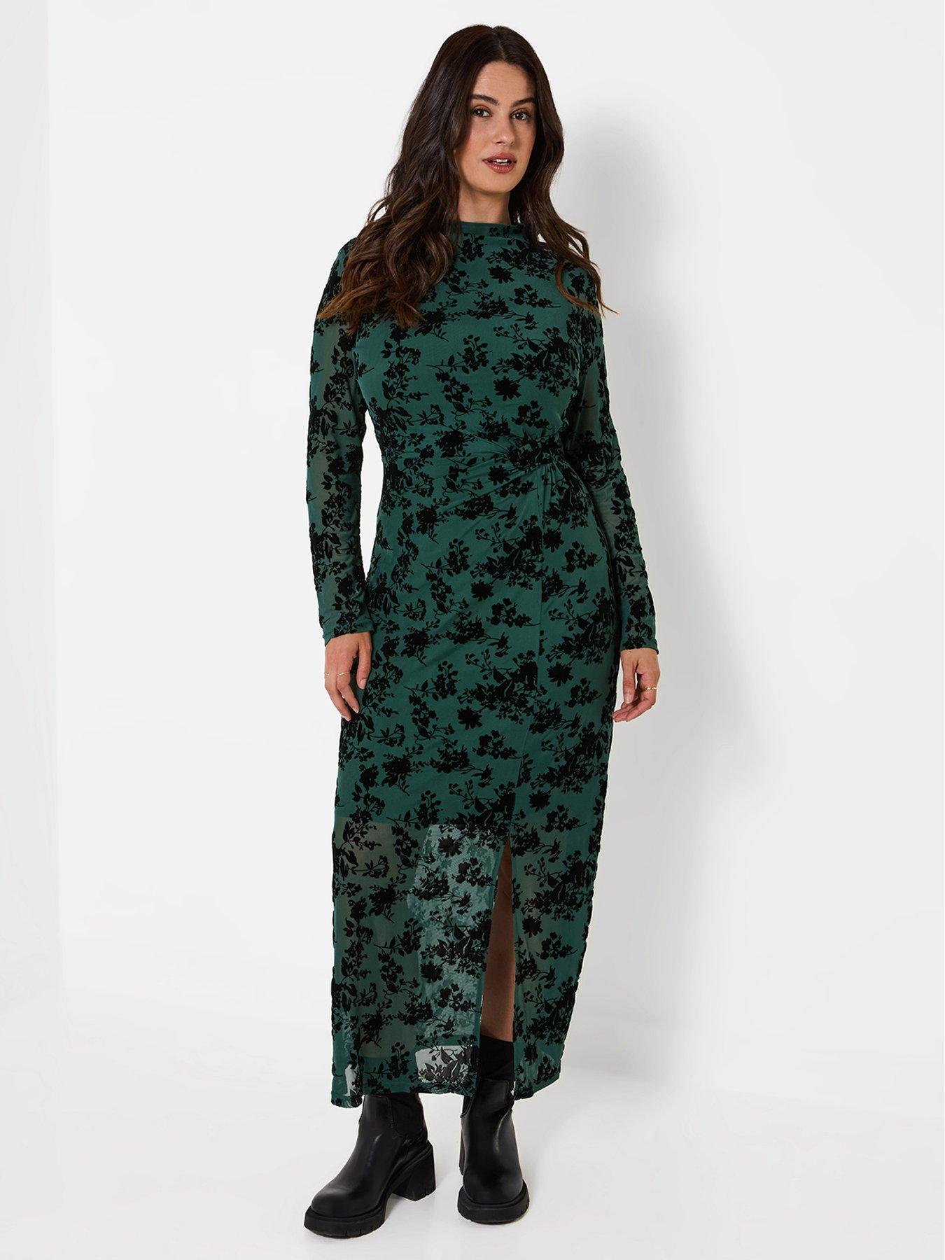 Image 3 of 7 of Joe Browns Hazel Twist Front Flocked Maxi Dress