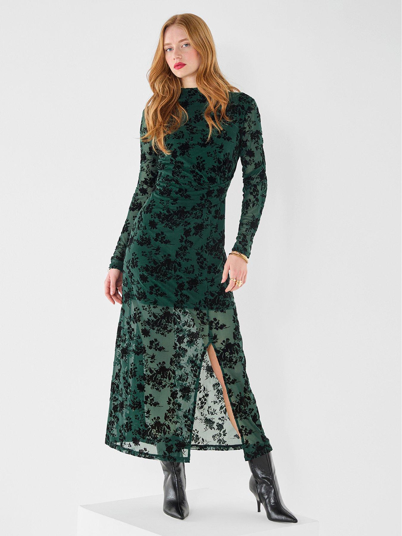 Image 6 of 7 of Joe Browns Hazel Twist Front Flocked Maxi Dress