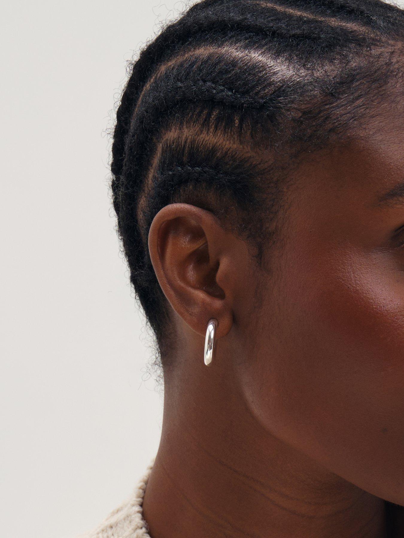 Image 2 of 4 of Inicio Inicio Silver Chubby Small Hoop Earrings