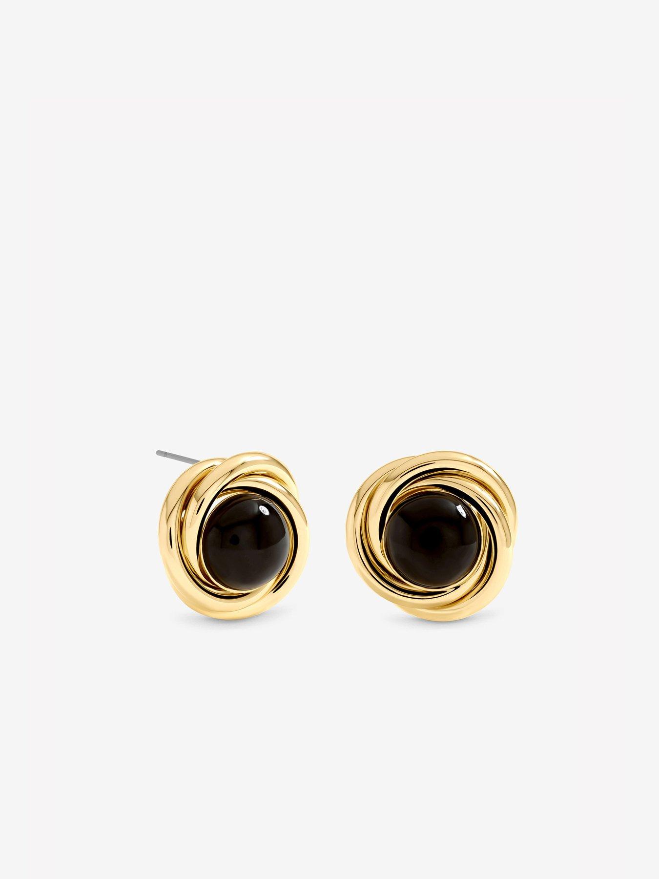 Image 2 of 3 of Jon Richard Gold Plated And Jet Statement Earrings
