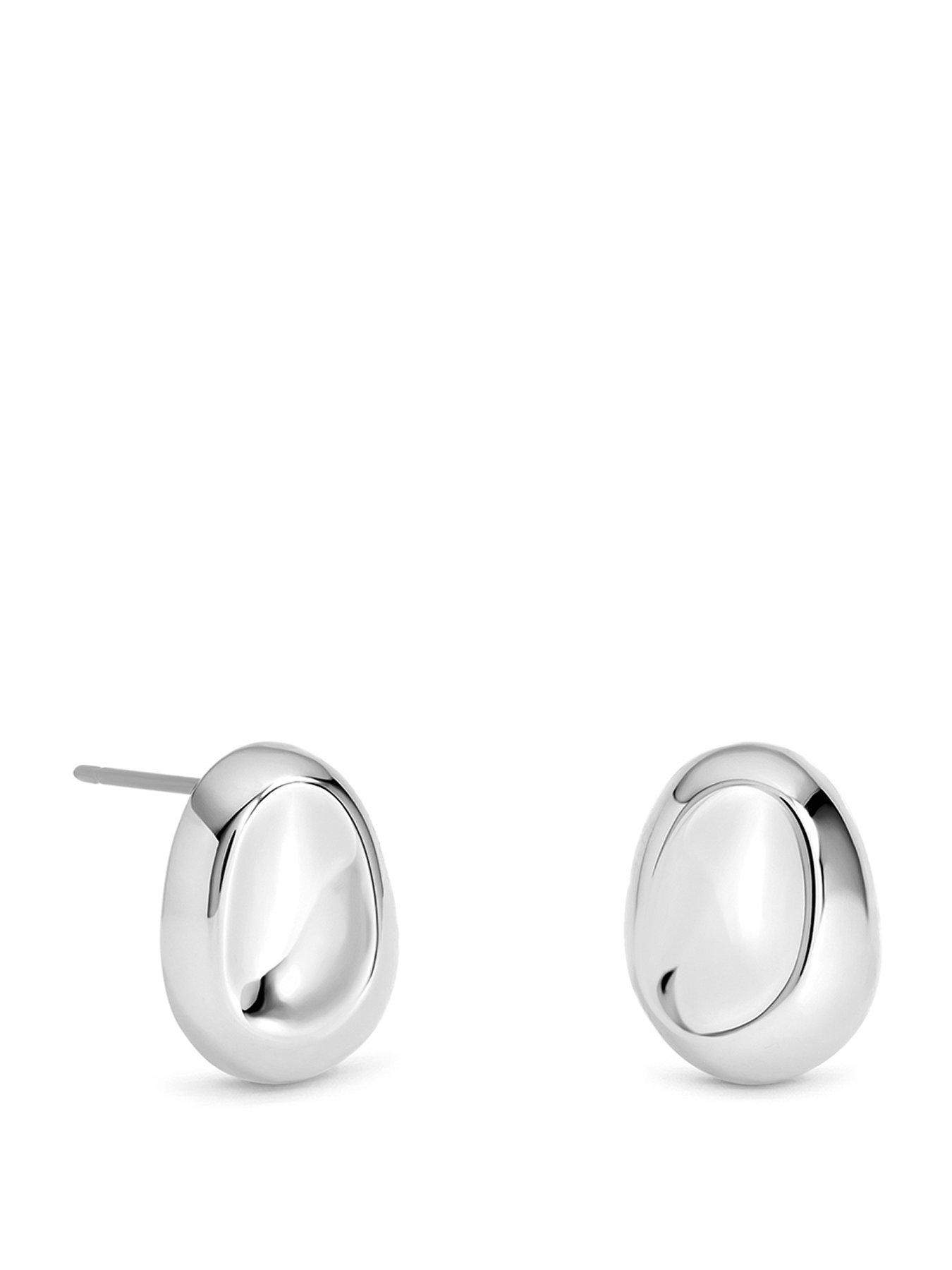 Image 1 of 3 of Inicio Silver Small Thumbprint Earrings