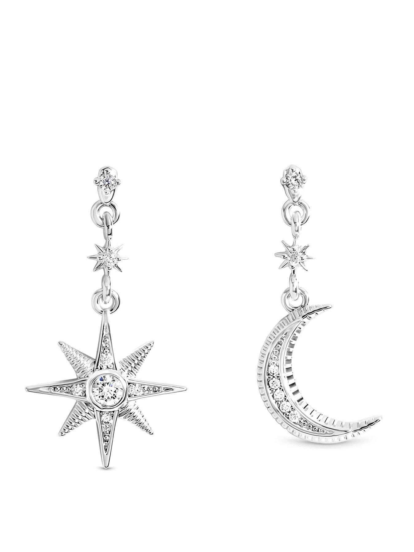 Inicio Silver Mismatch Celestial Earrings