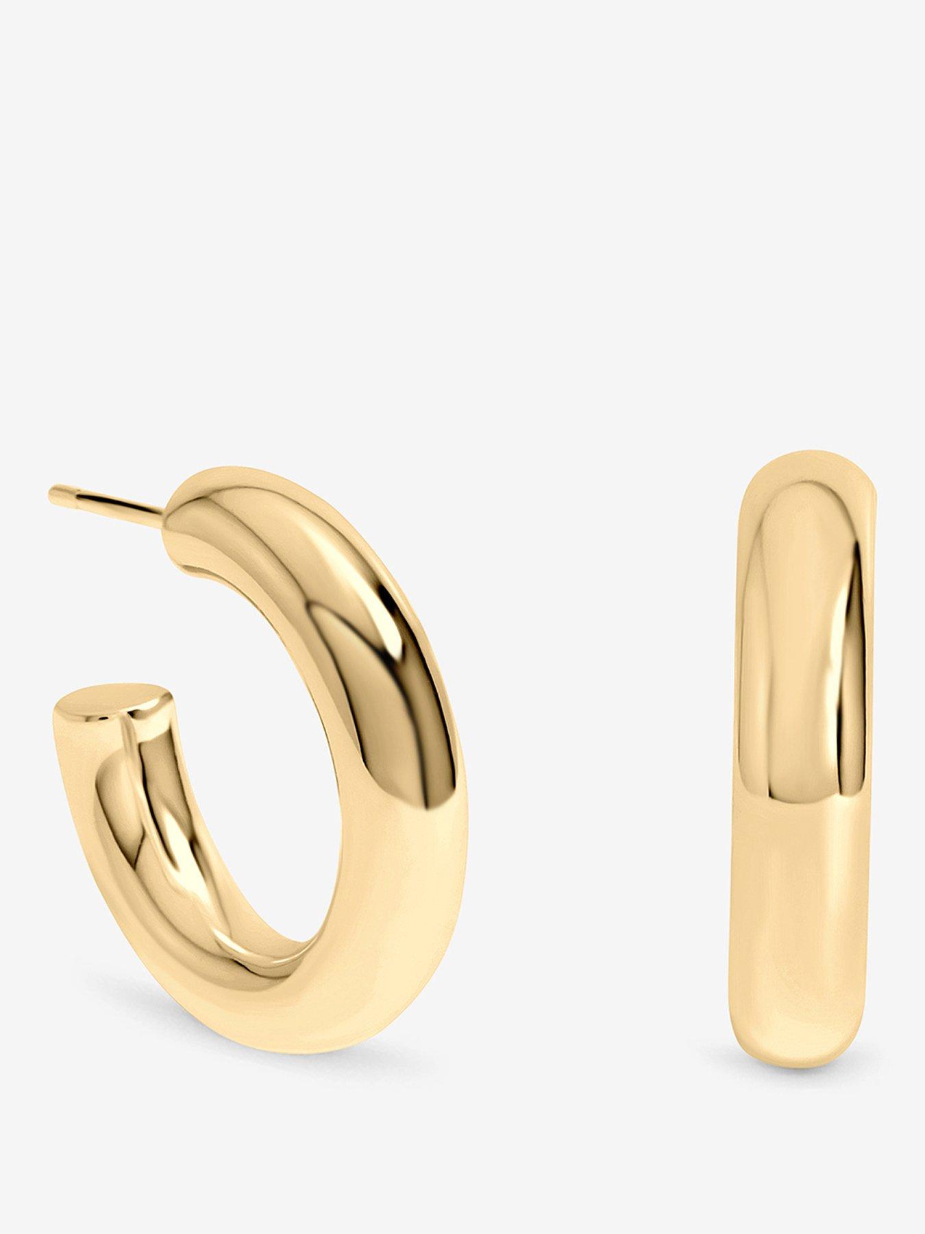 Image 1 of 1 of Inicio Gold Chubby Medium Hoop Earrings