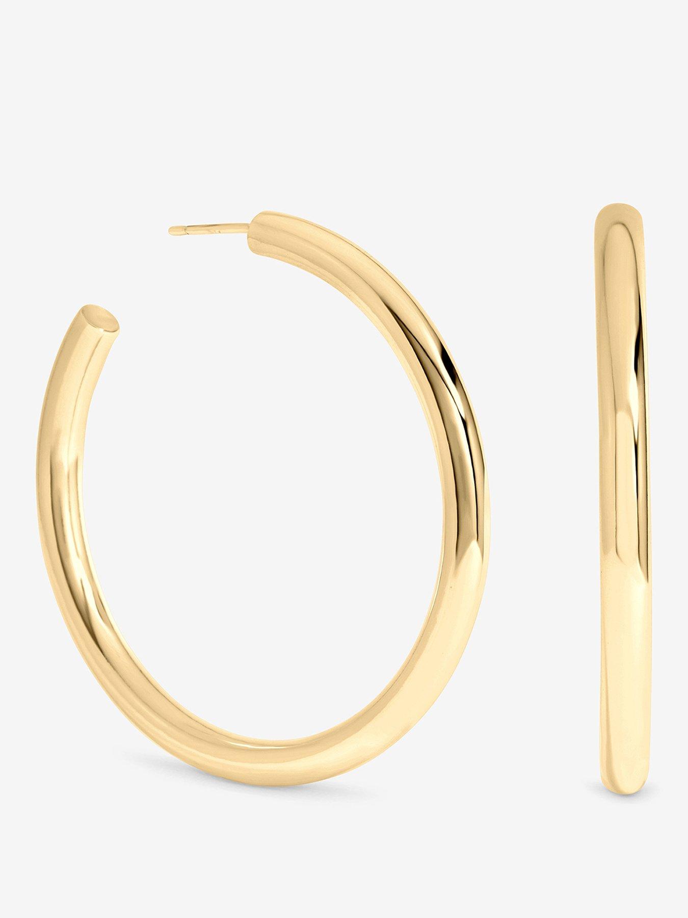 Image 1 of 1 of Inicio Gold Chubby Large Hoop Earrings