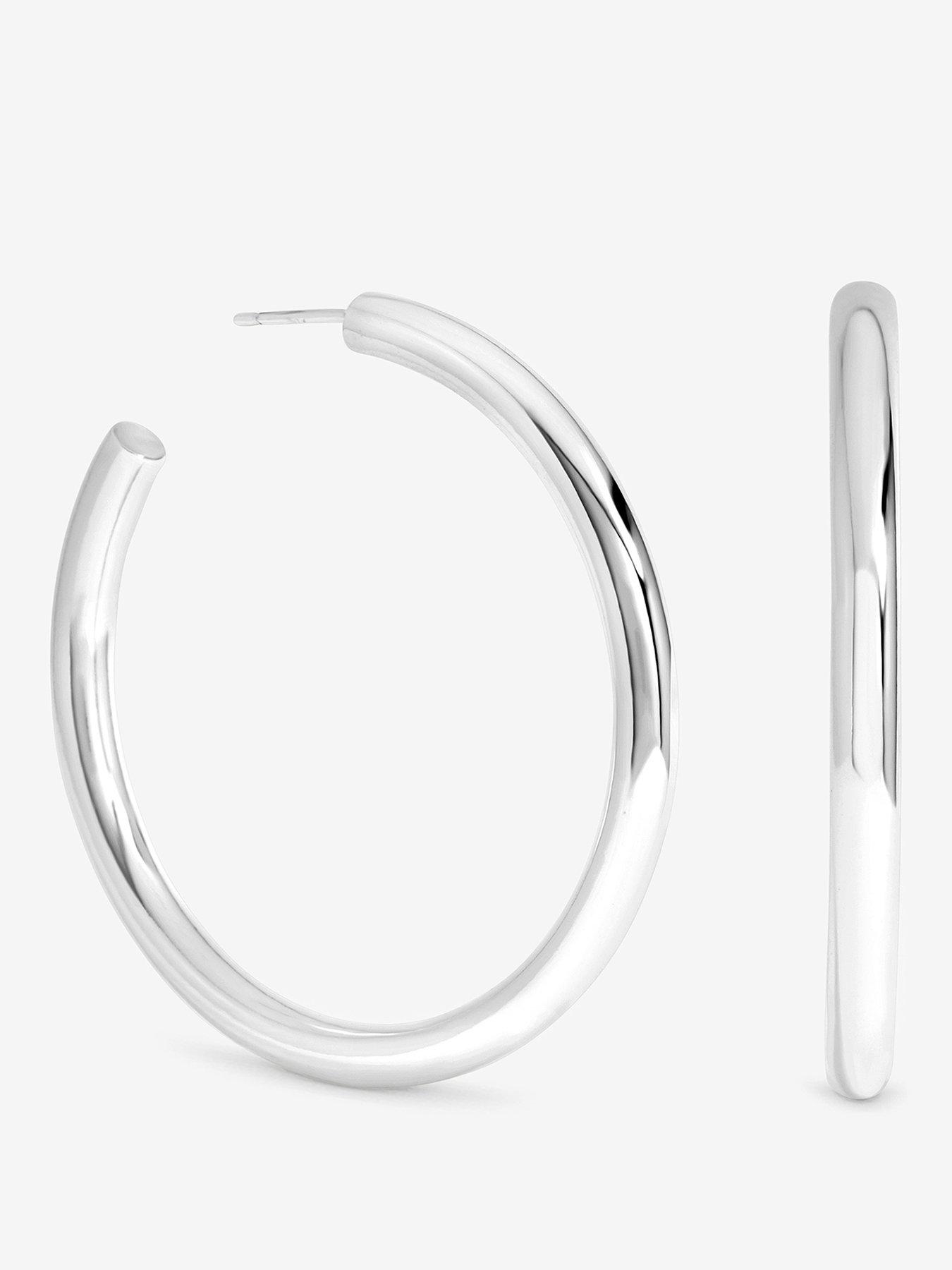 Inicio Silver Chubby Large Hoop Earrings