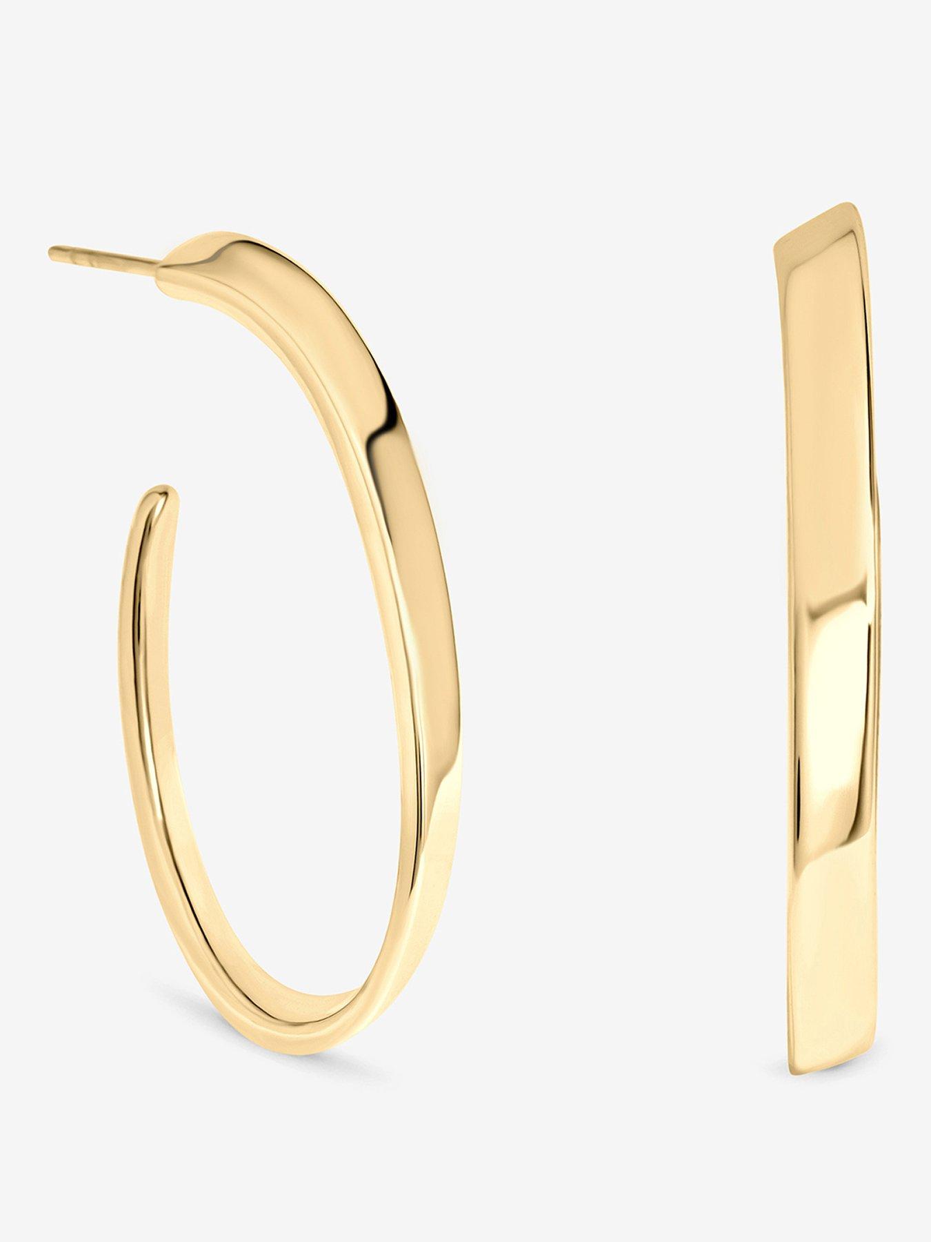Inicio Gold Large Oval Twist Hoops