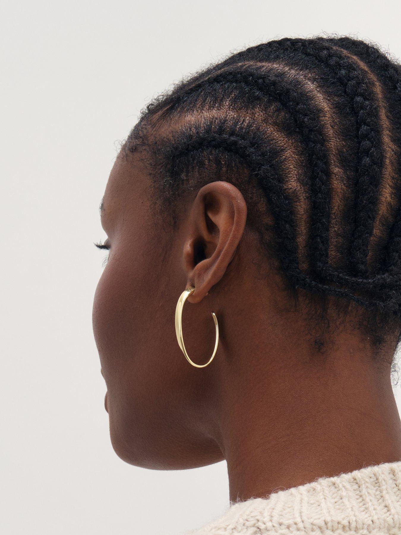 Image 3 of 3 of Inicio Gold Large Oval Twist Hoops