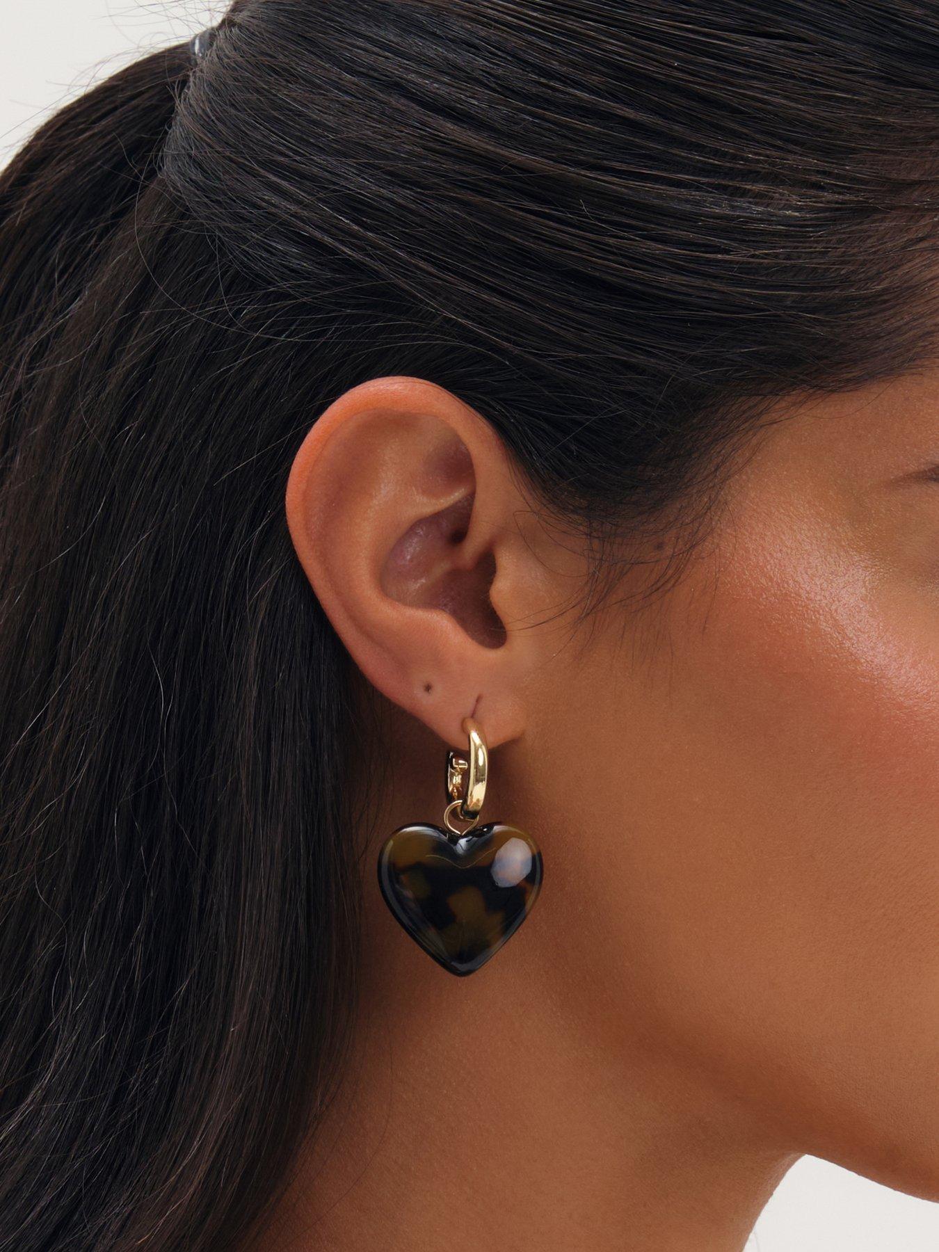 Image 2 of 3 of Mood Mood Gold Plated Heart Earrings