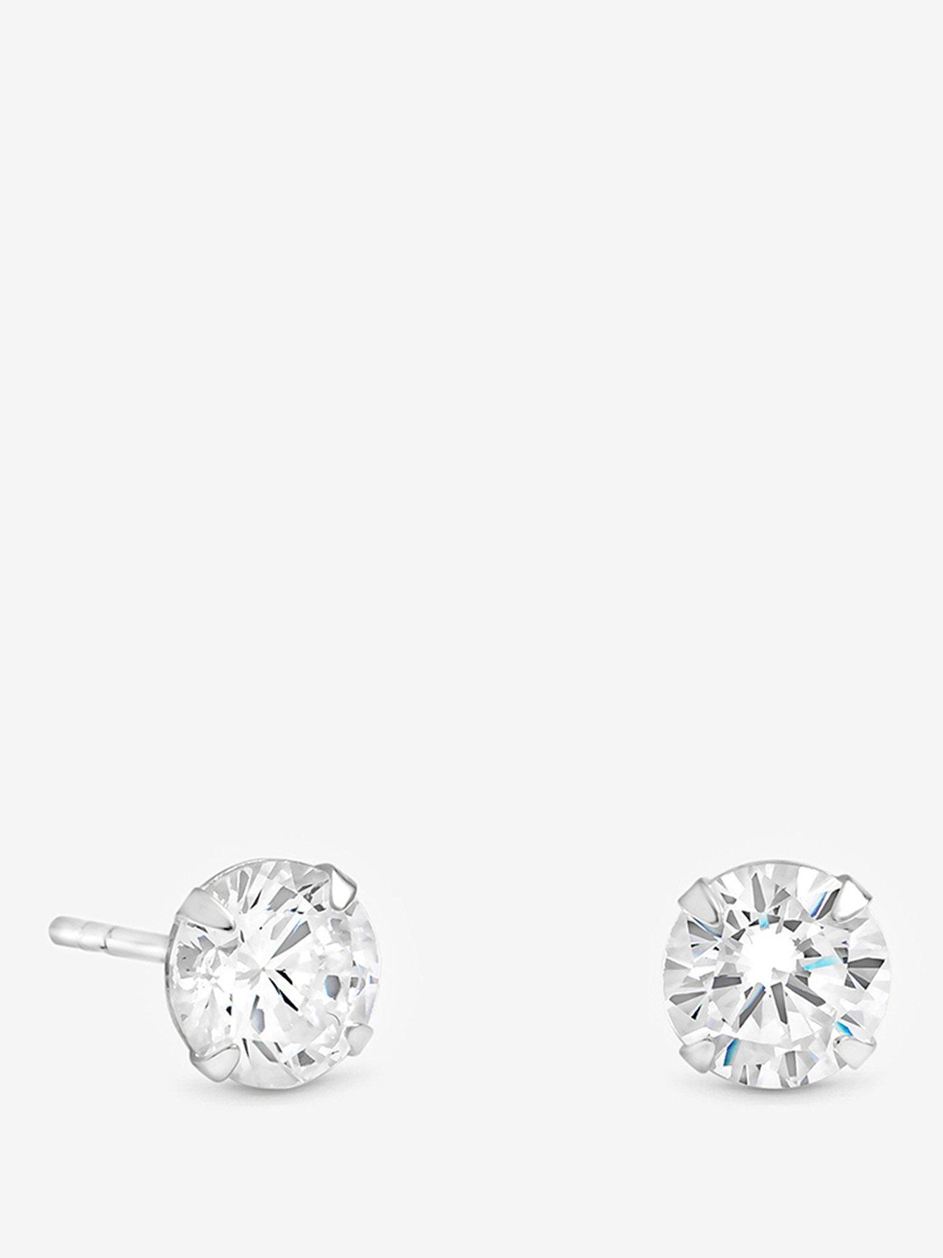 Simply Silver 925 Sterling Silver 6mm Brilliant Round Stud Earrings