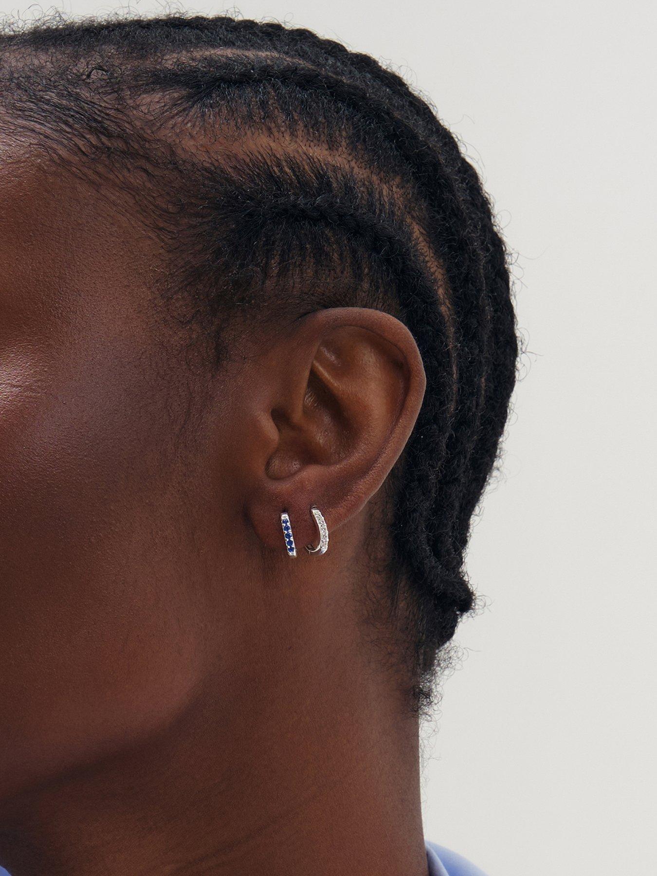 Image 1 of 3 of Simply Silver 925 Sterling Silver Sapphire Mini 10mm Hoops