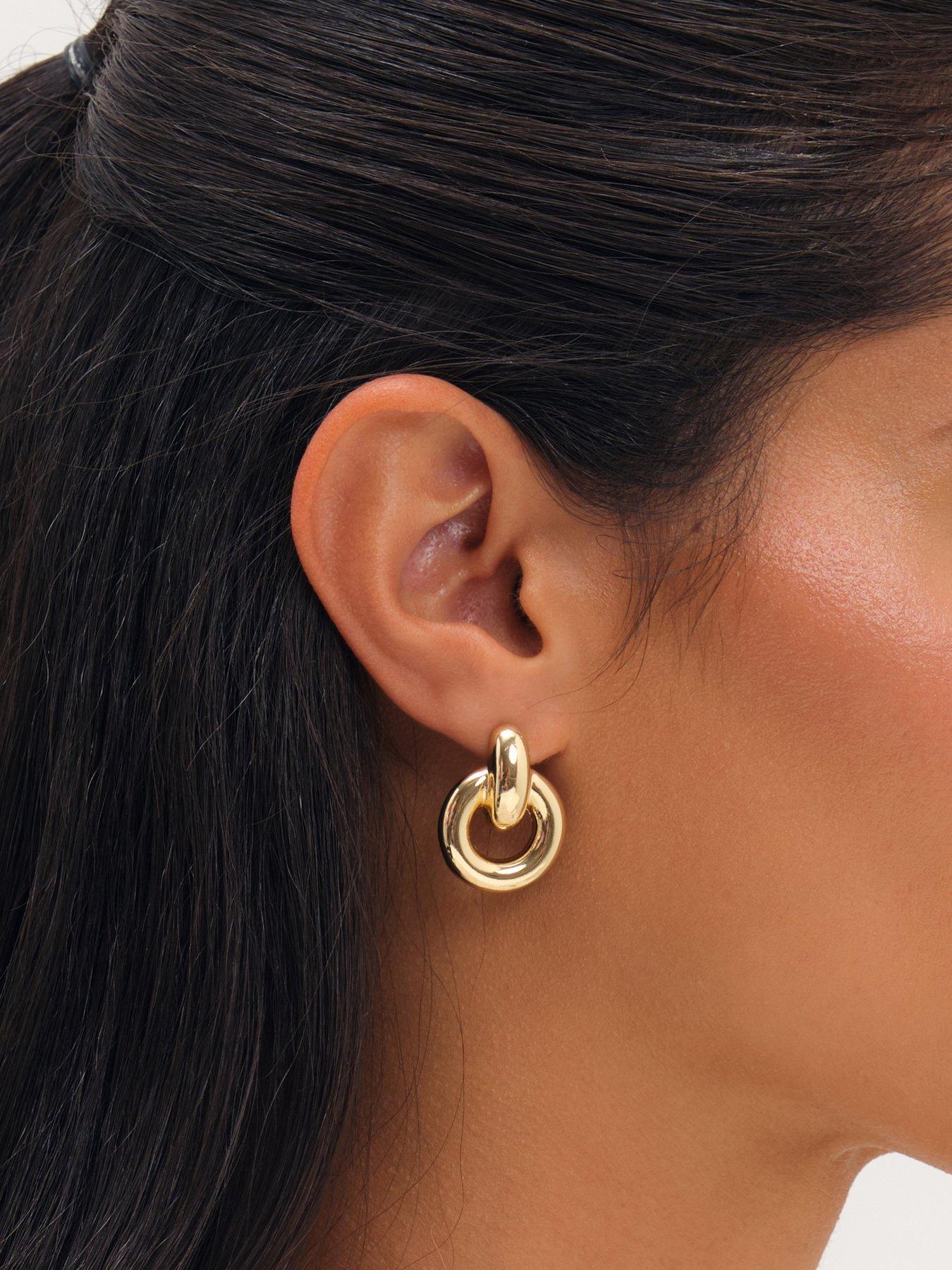 Image 2 of 3 of Mood Gold Plated Door Knocker Polished Earrings