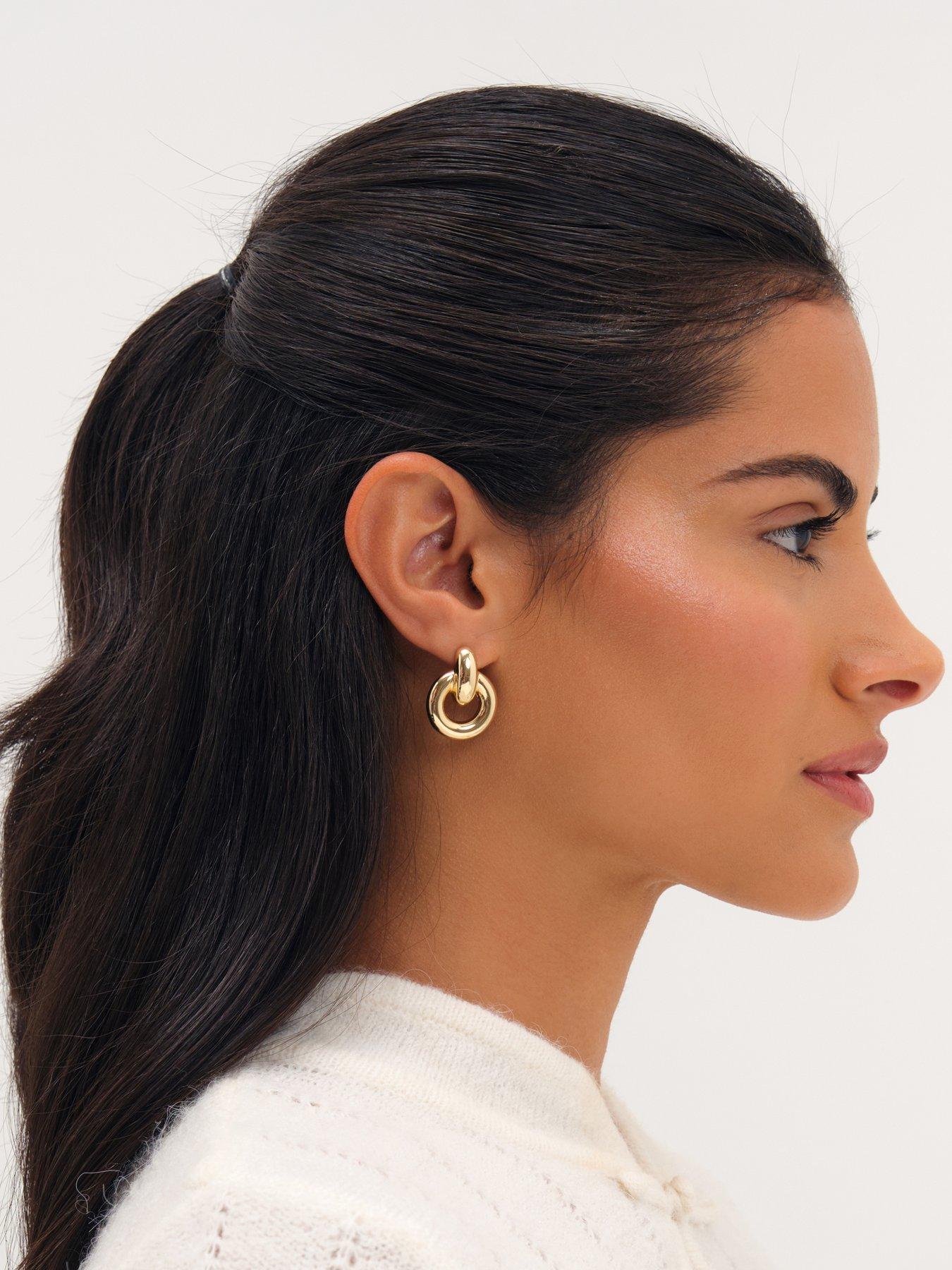 Image 3 of 3 of Mood Gold Plated Door Knocker Polished Earrings