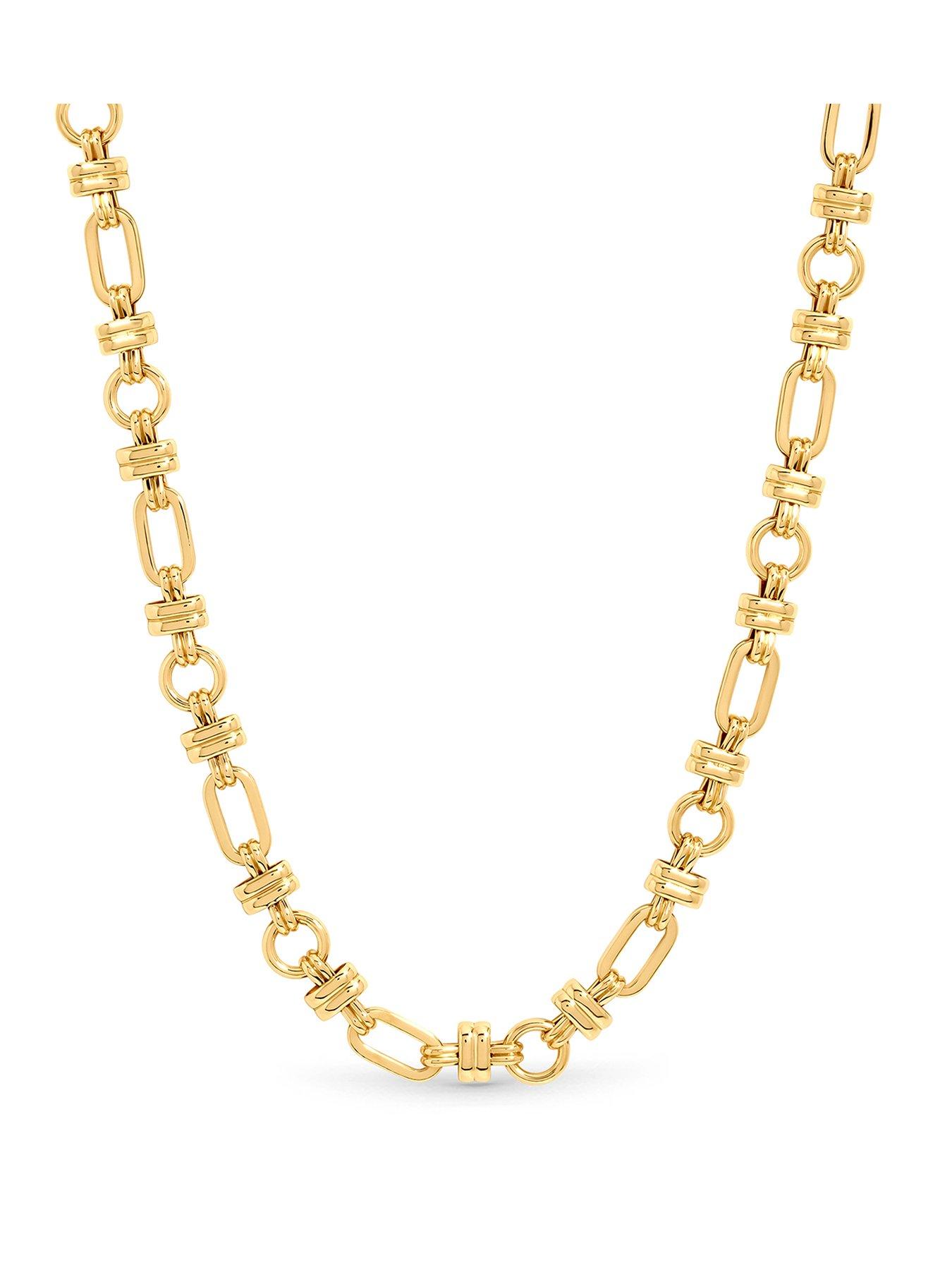 Image 1 of 1 of Inicio Gold Polished Link Chain Necklace - Gift Pouch