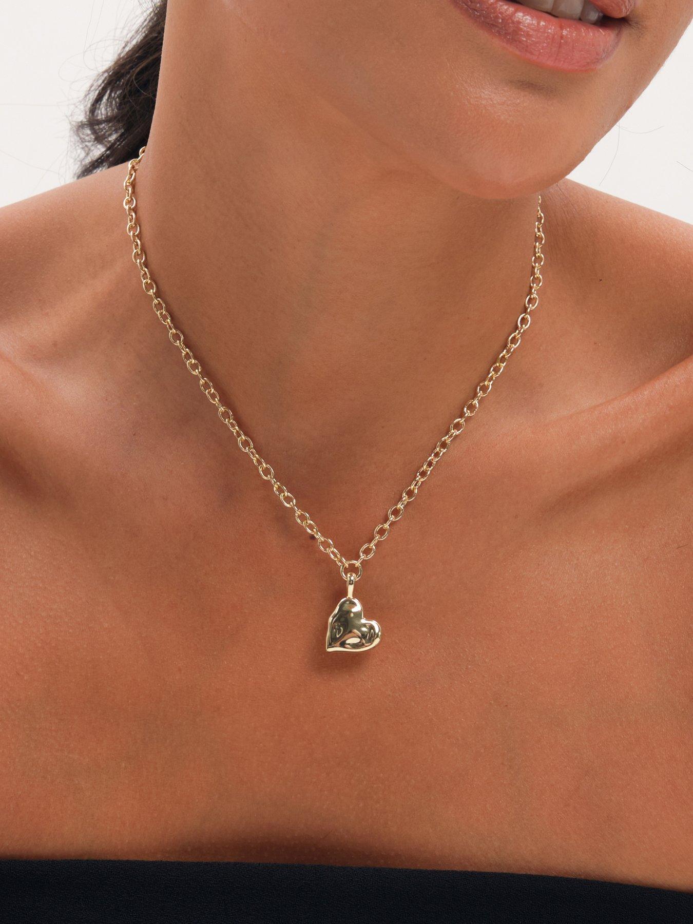 Image 2 of 3 of Inicio Gold Molten Heart Necklace