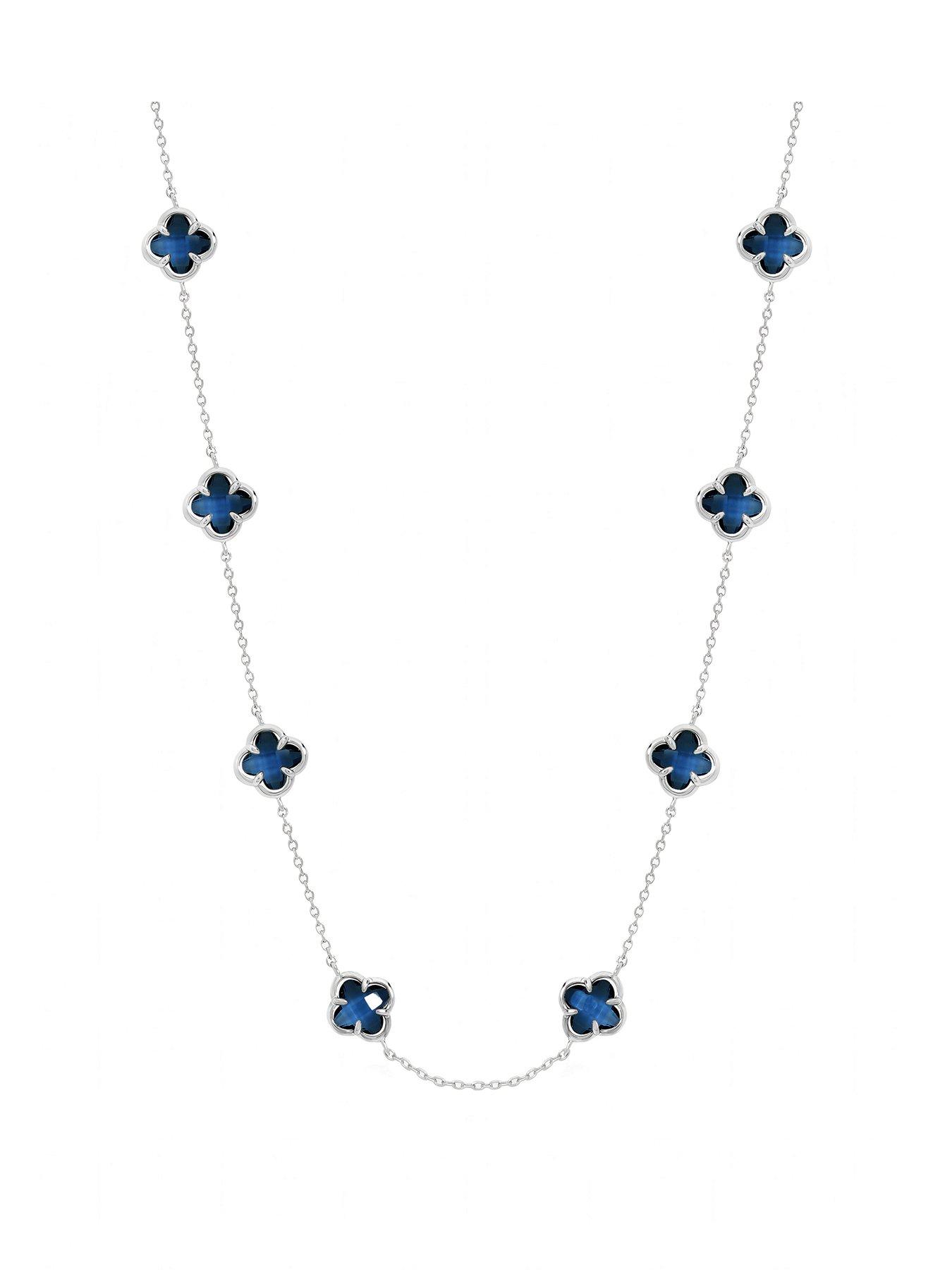 Image 1 of 3 of Inicio Inicio Sapphire Clover Necklace