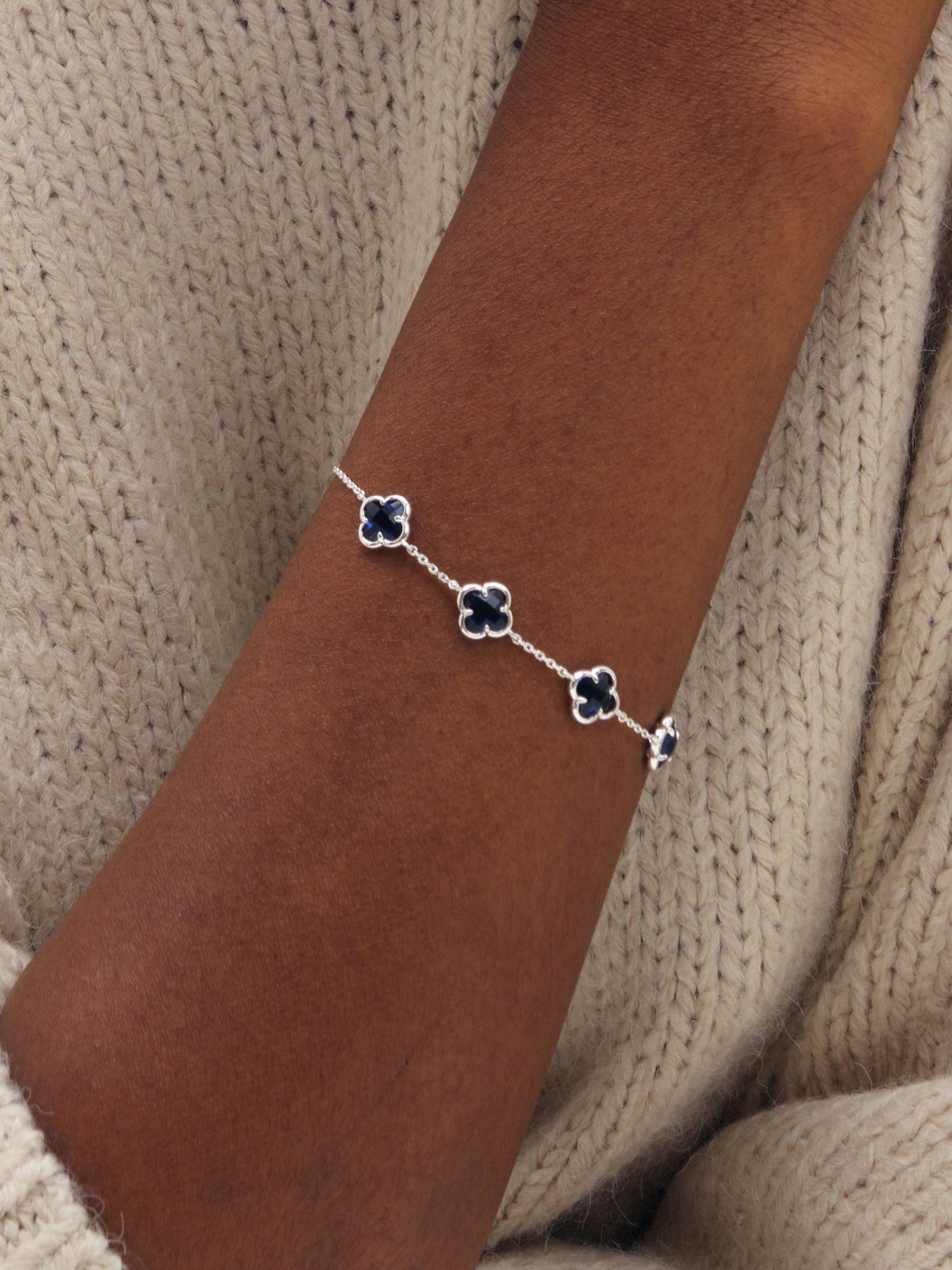 Image 2 of 3 of Inicio Inicio Sapphire Clover Necklace