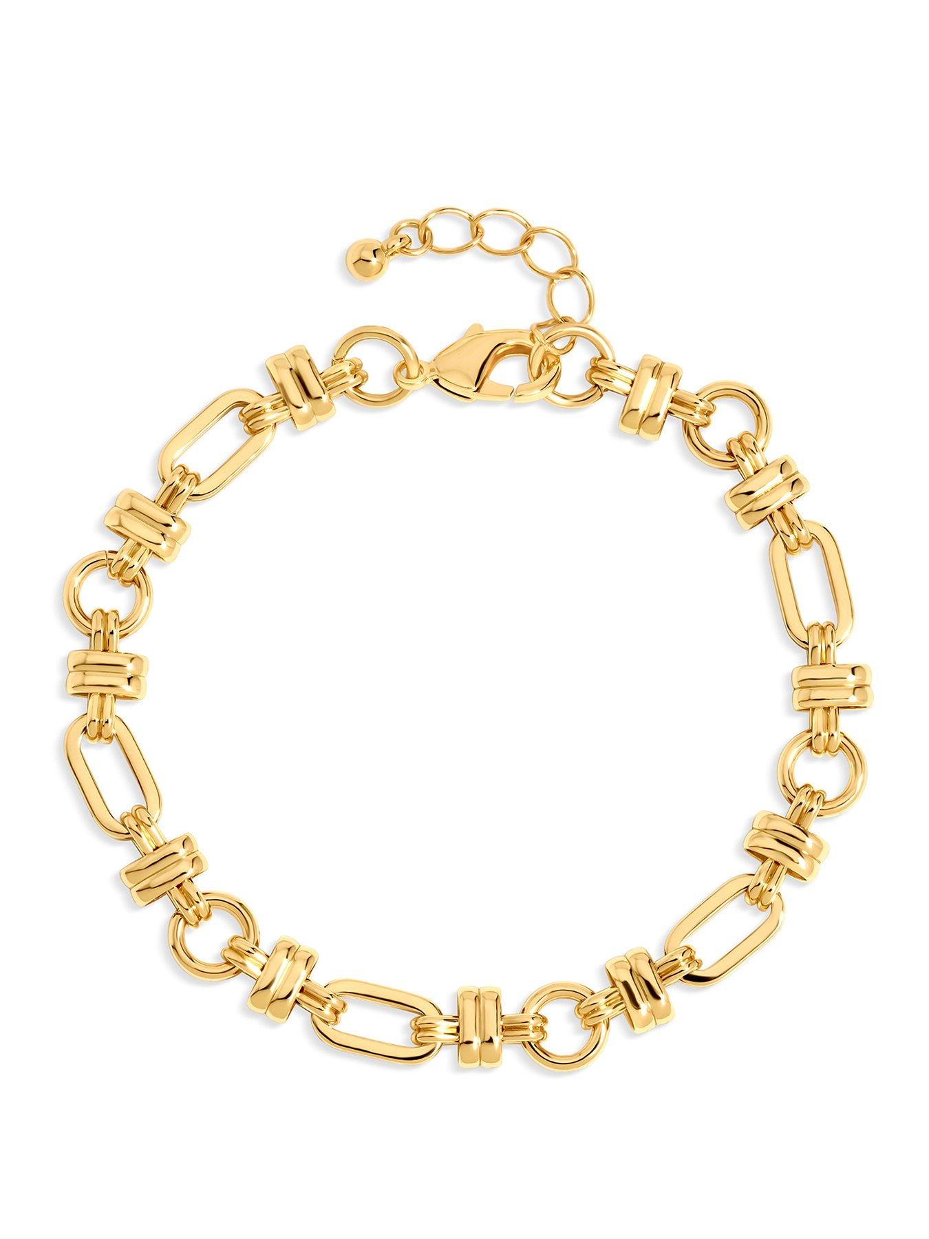 Image 1 of 1 of Inicio Gold Polished Link Chain Bracelet - Gift Pouch