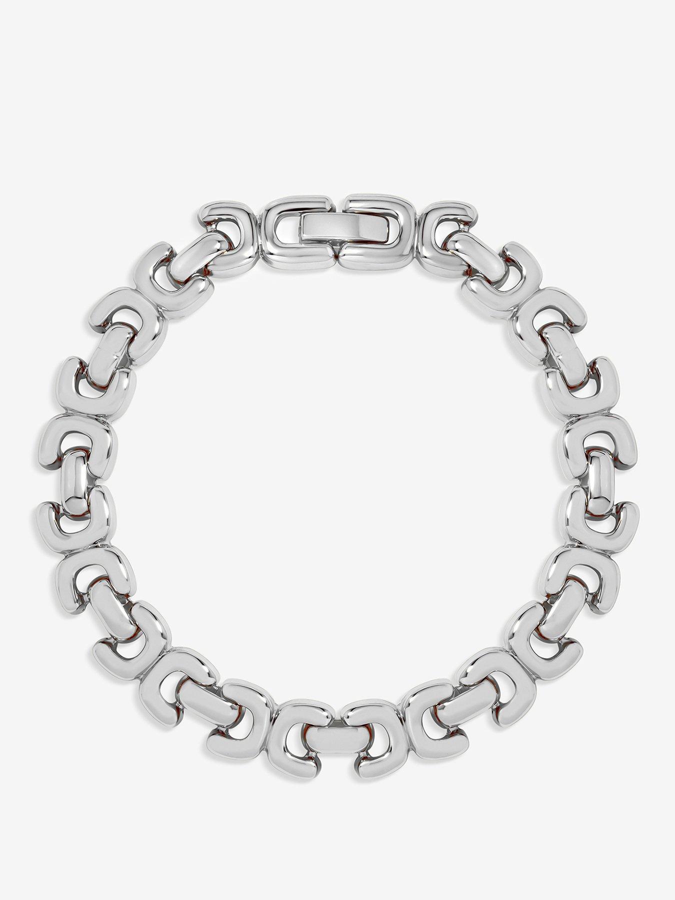Image 1 of 1 of Jon Richard Silevr Plated Kiss Link Bracelet