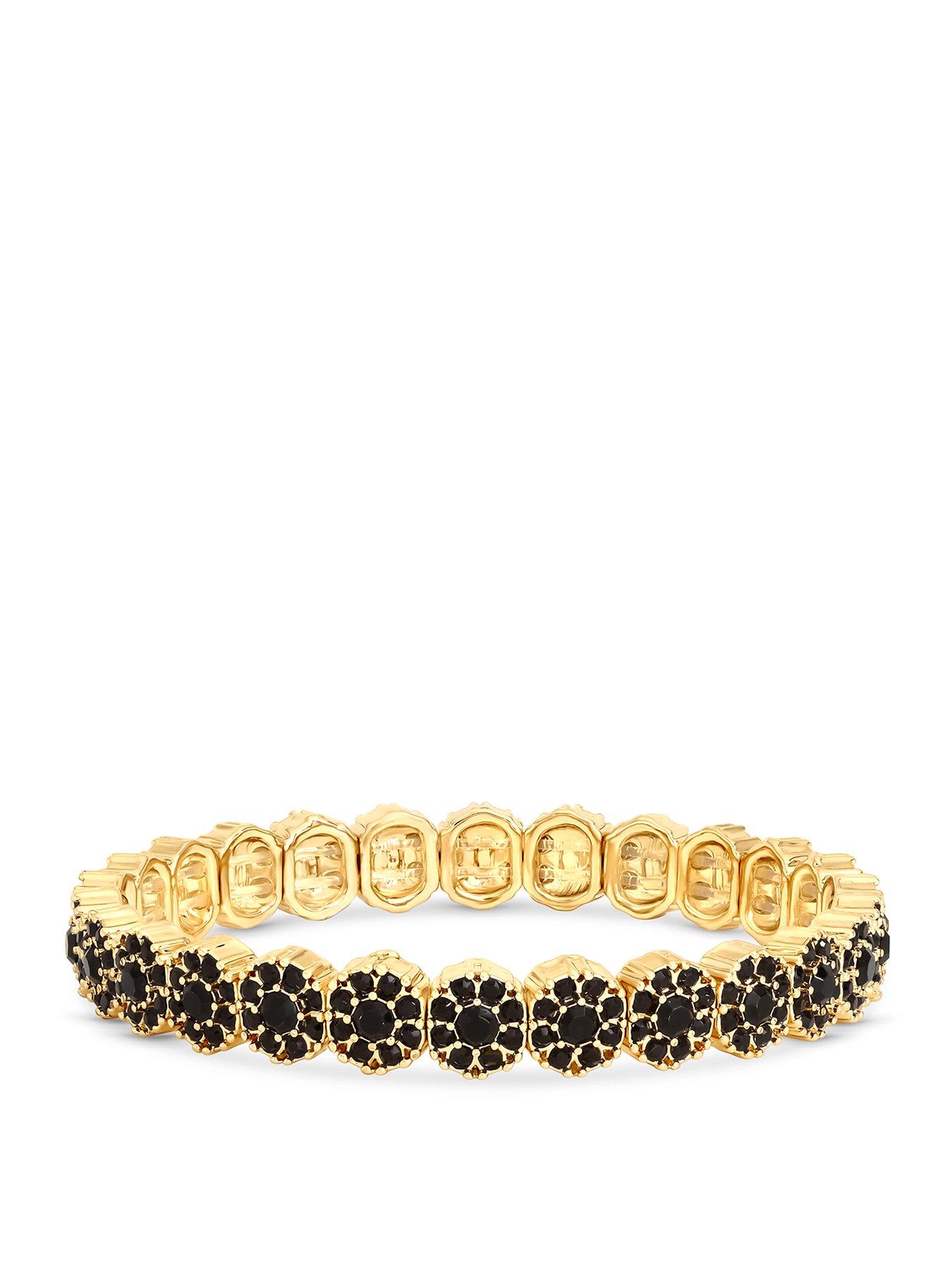 Jon Richard Gold Plated And Jet Stretch Bracelet
