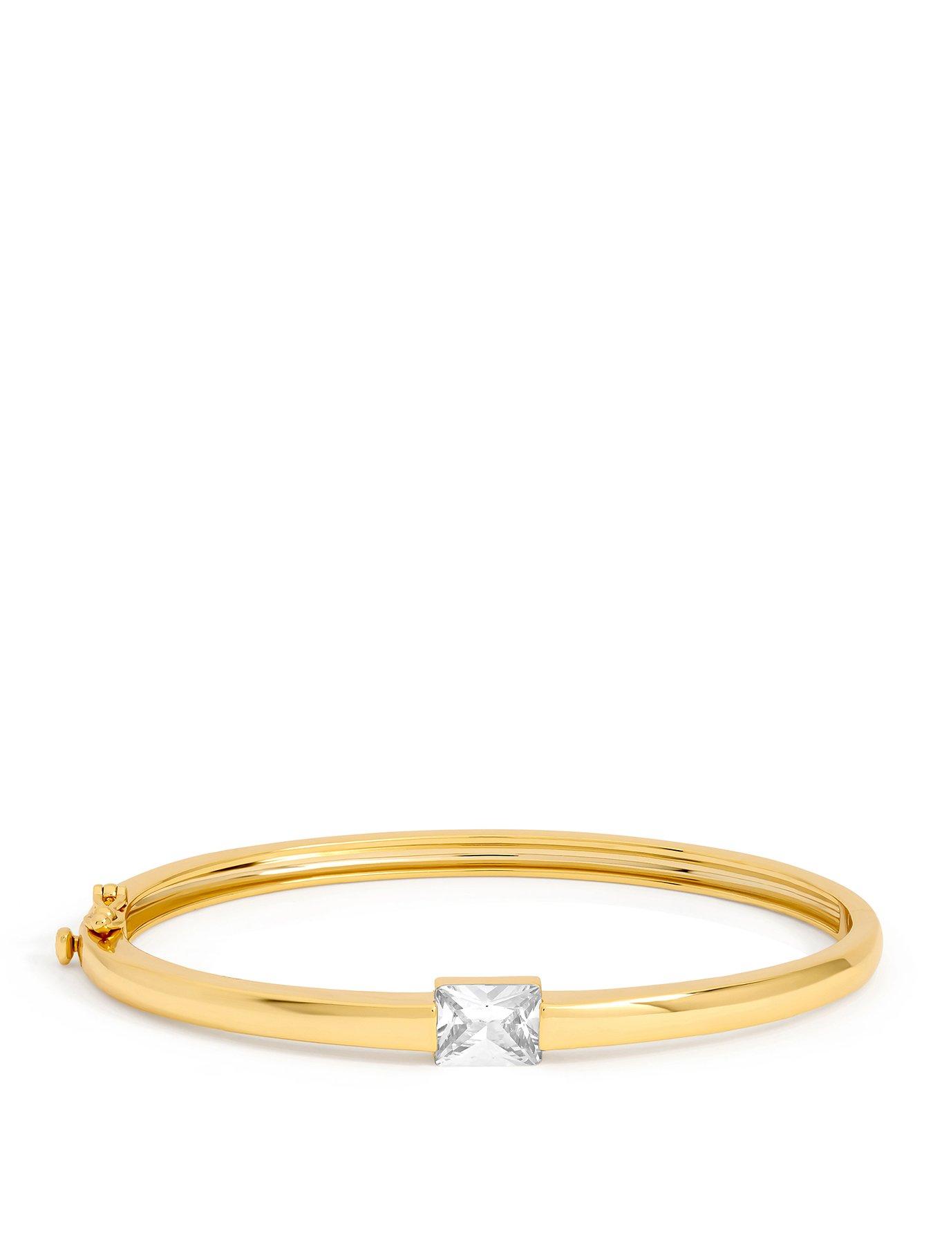 Jon Richard Gold Plated And Cubic Zirconia Polished Bangle