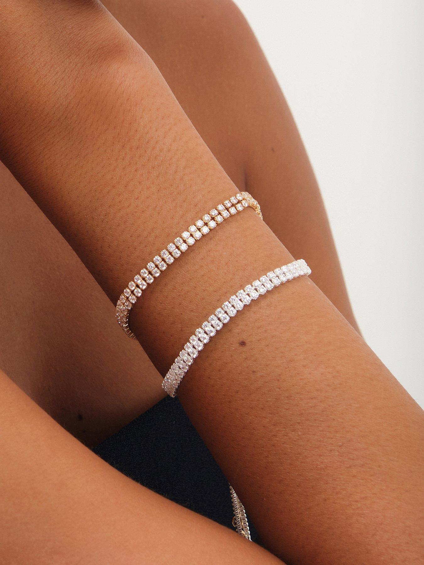 Jon Richard Jon Richard Silver Plated Pave Toggle Bracelet