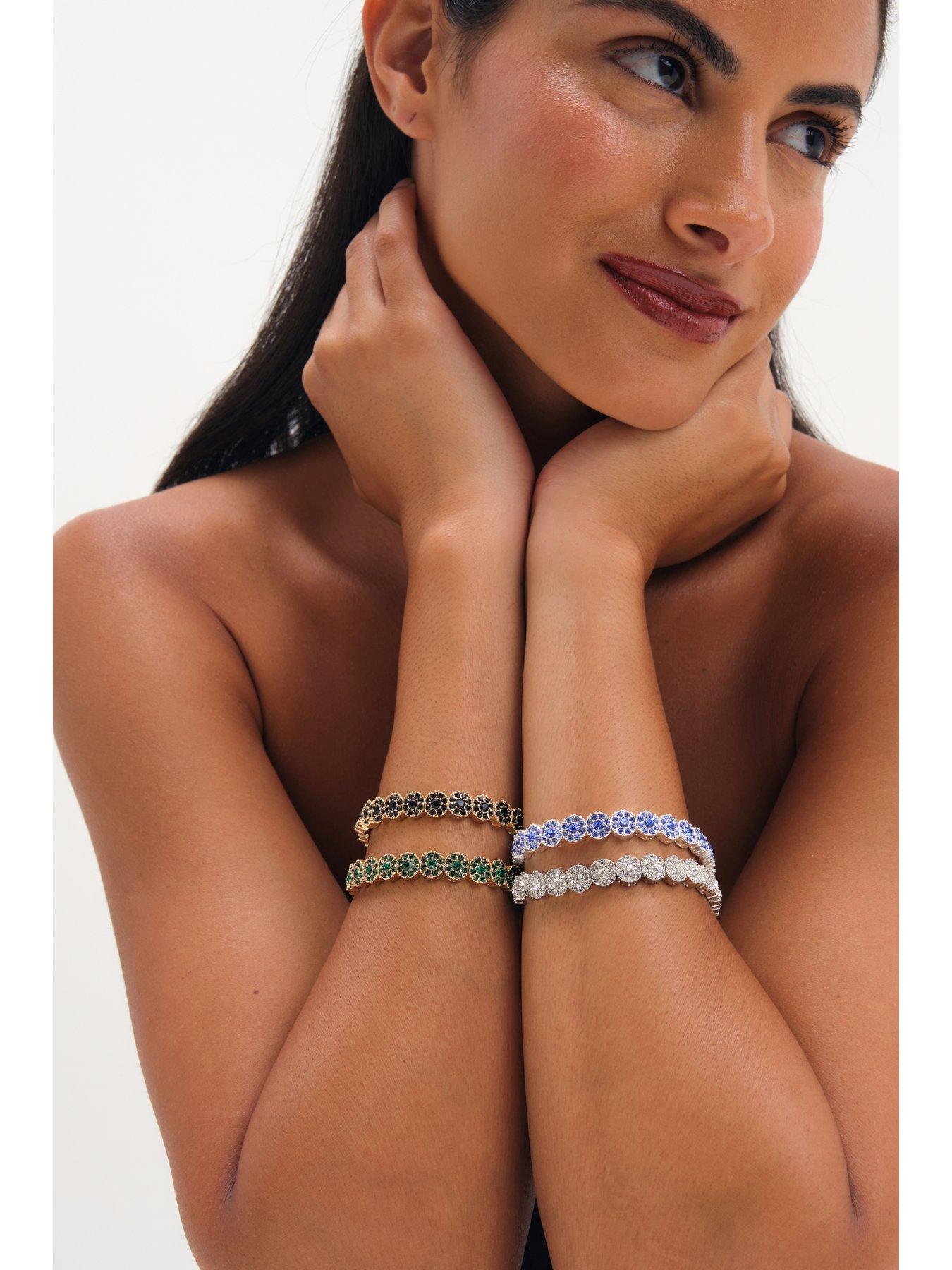 Image 3 of 3 of Jon Richard Gold Plated And Emerald Stretch Bracelet