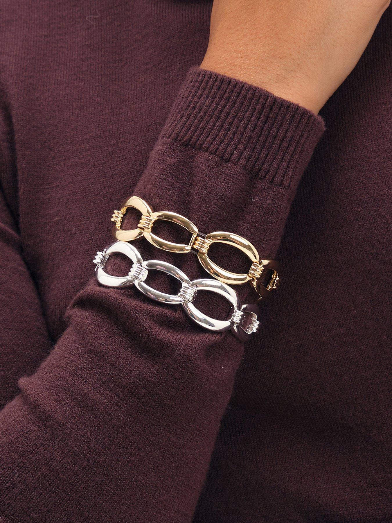 Image 1 of 3 of Jon Richard Gold Plated Chain Stretch Bracelet