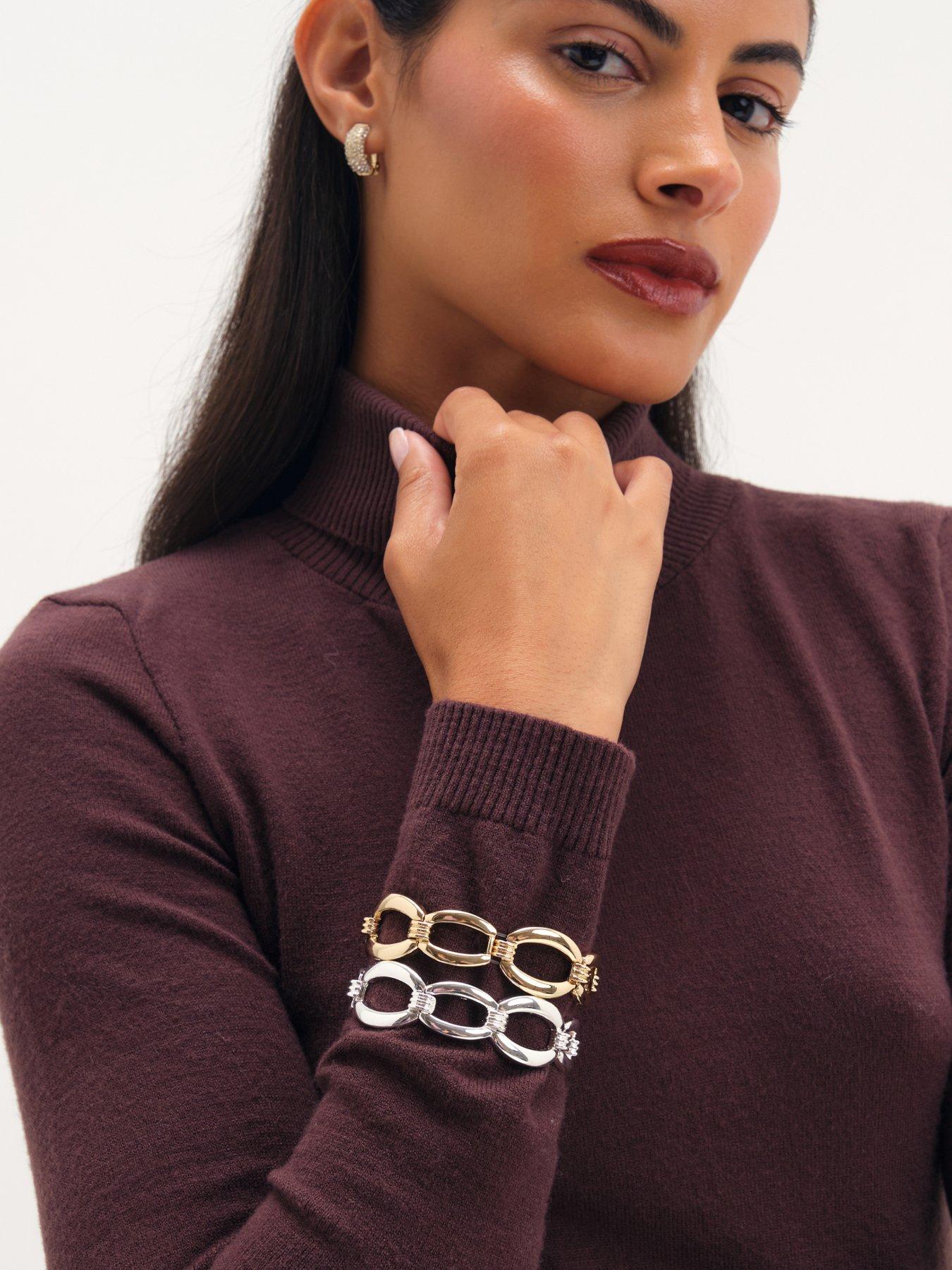 Image 3 of 3 of Jon Richard Gold Plated Chain Stretch Bracelet