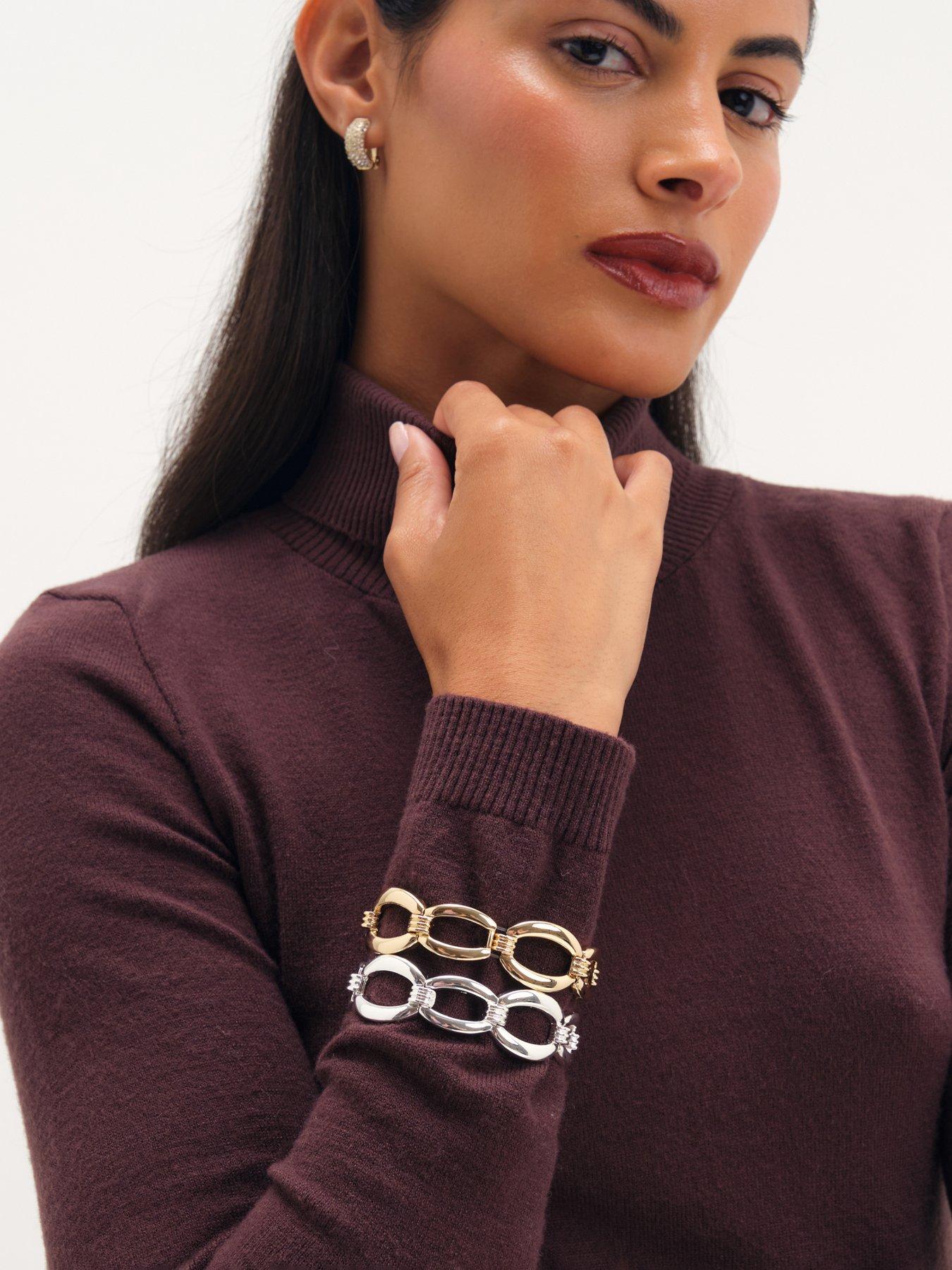 Image 3 of 3 of Jon Richard Silver Plated Chain Stretch Bracelet