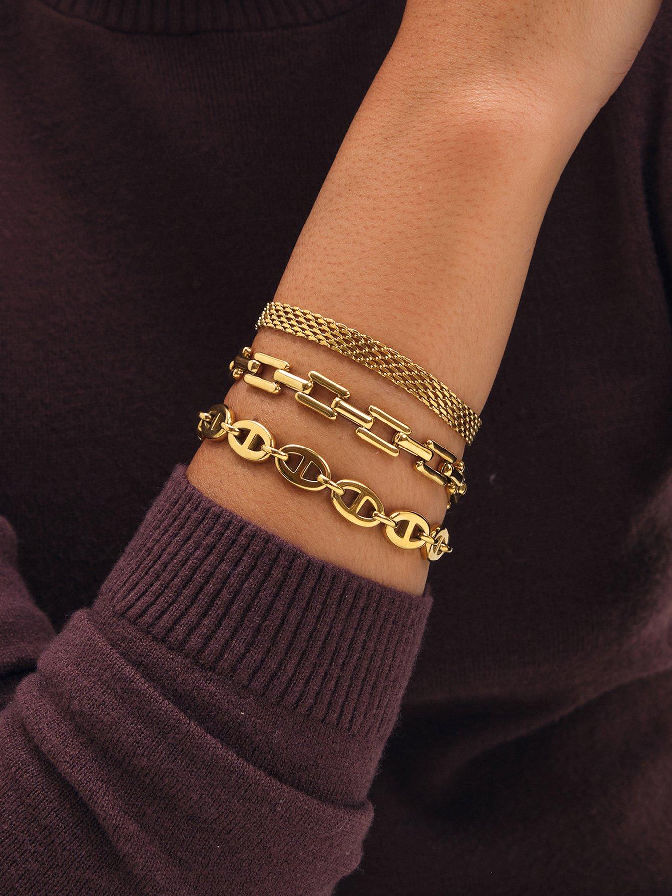 Jon Richard Jon Richard Gold Plated And Crystal Link Bracelet
