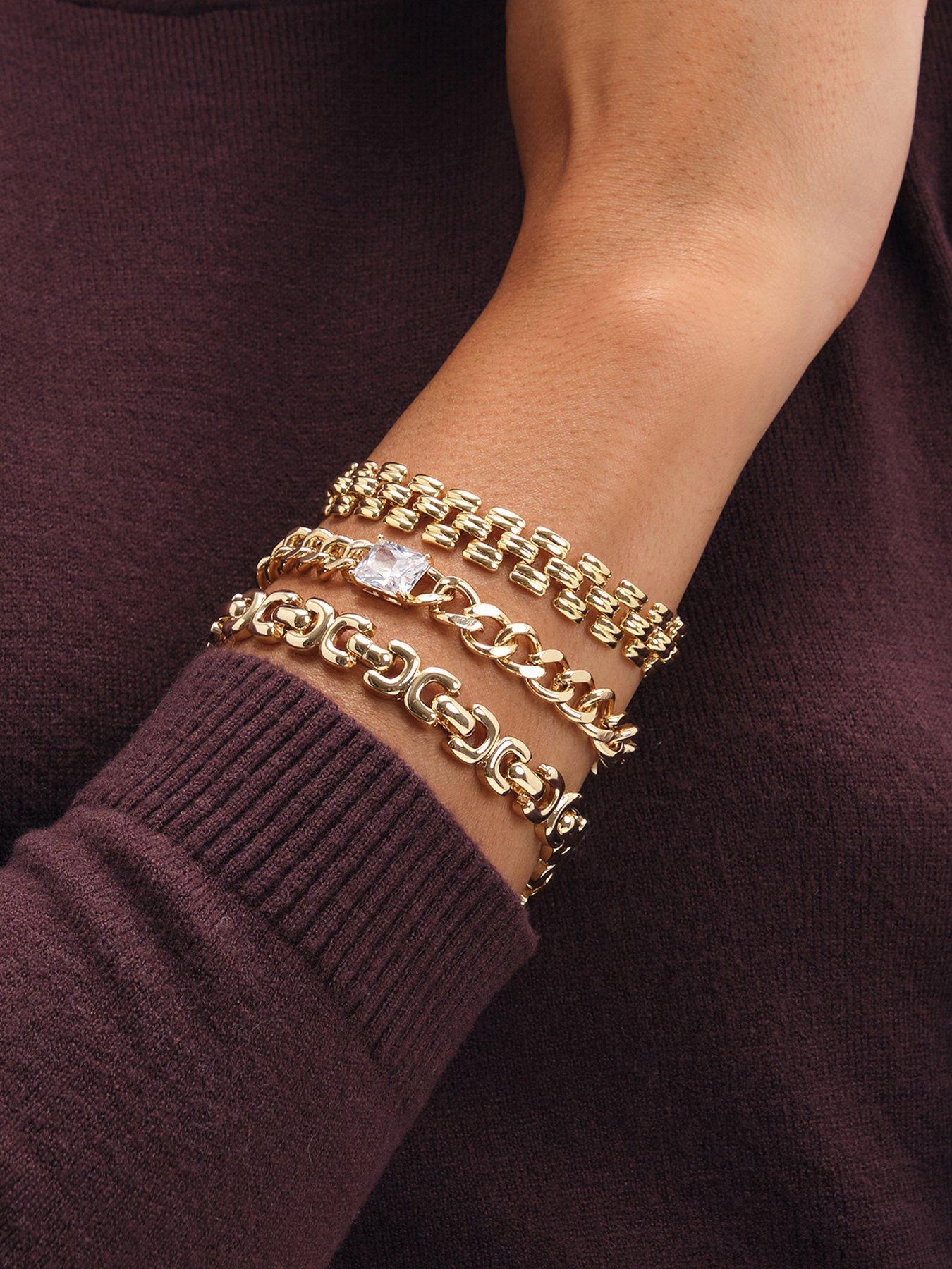 Jon Richard Jon Richard Gold Plated Kiss Link Bracelet