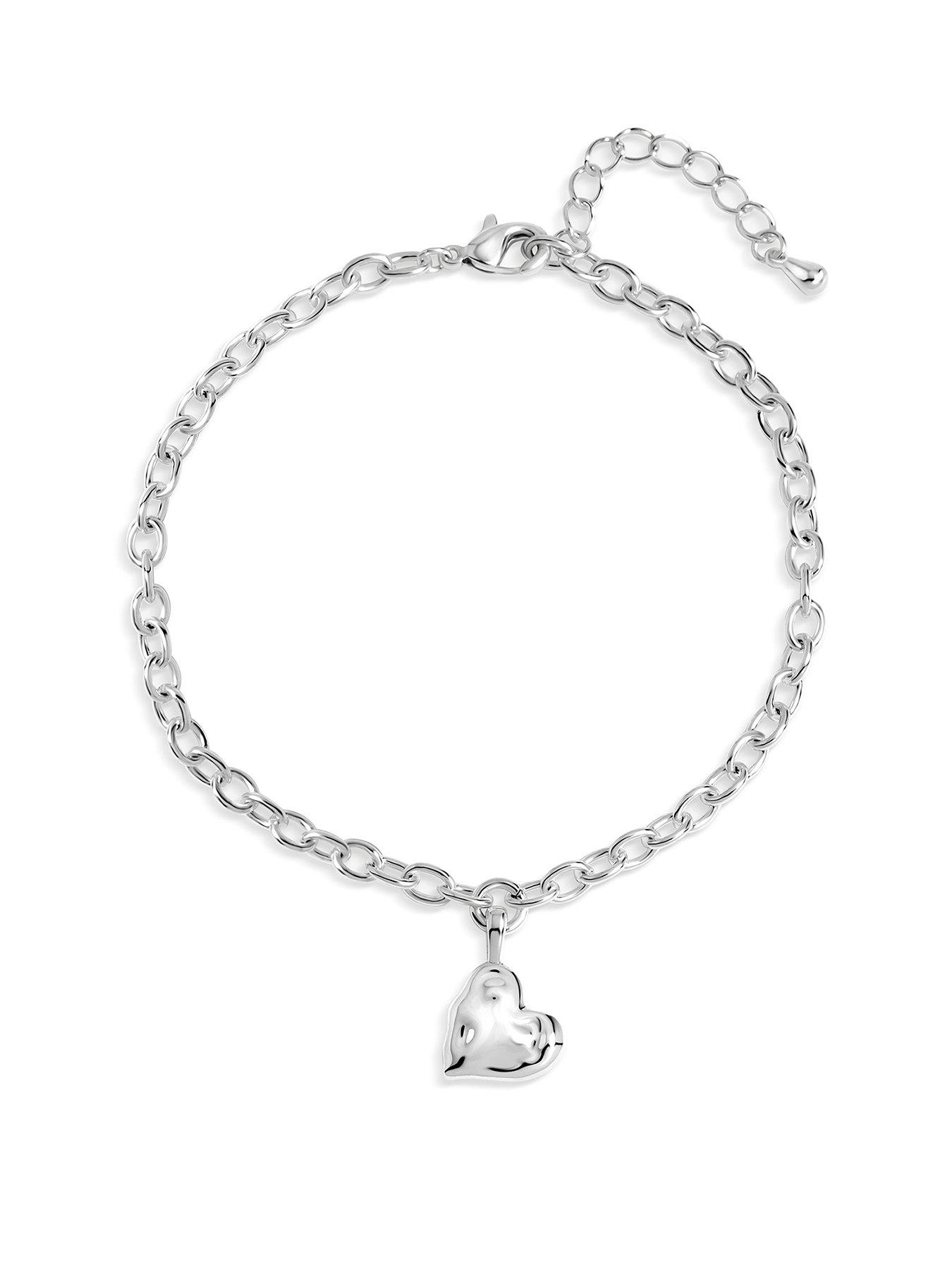 Inicio Inicio Silver Molten Heart Bracelet