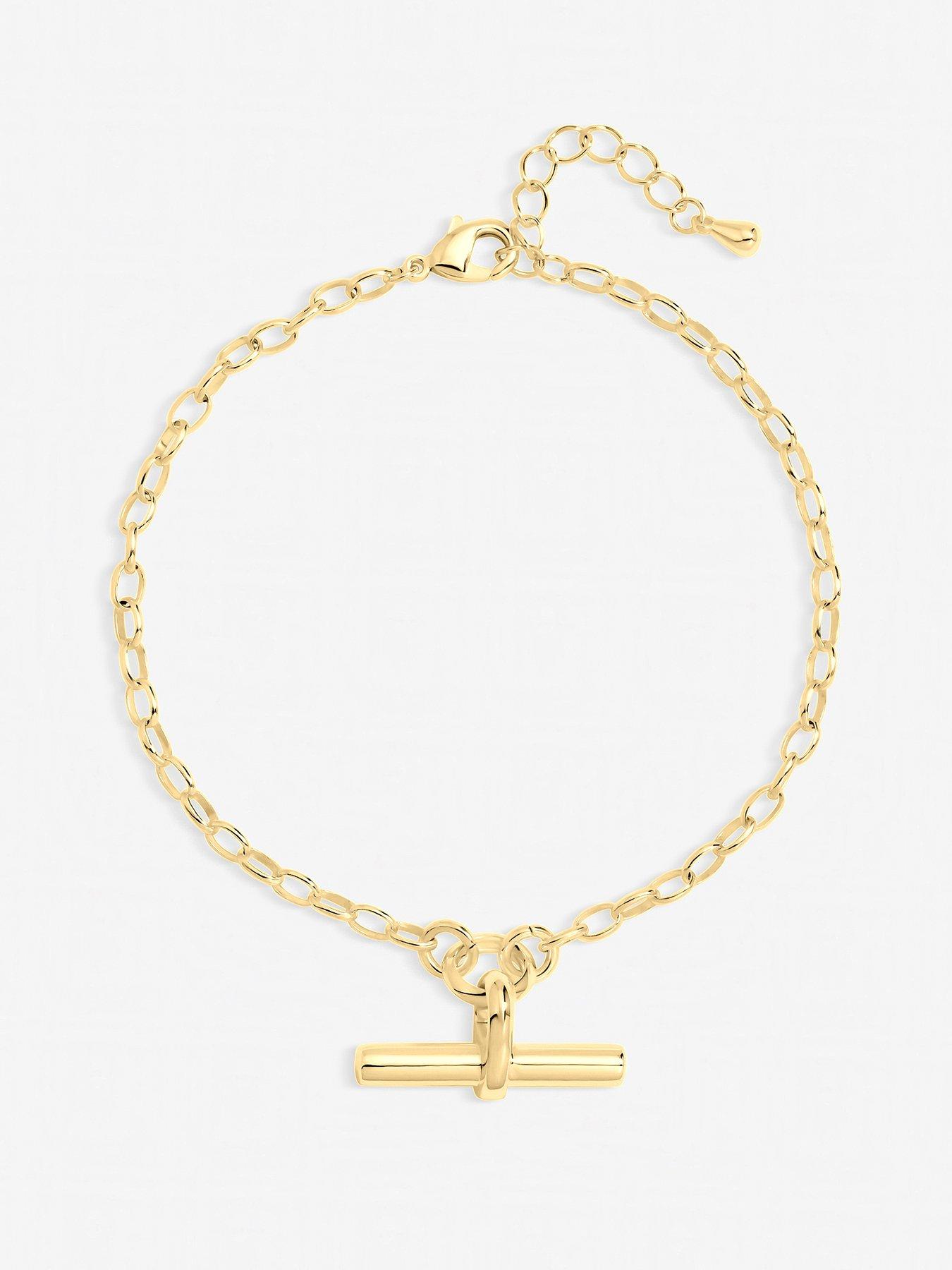 Image 1 of 1 of Inicio Gold T-Bar Bracelet - Gift Pouch