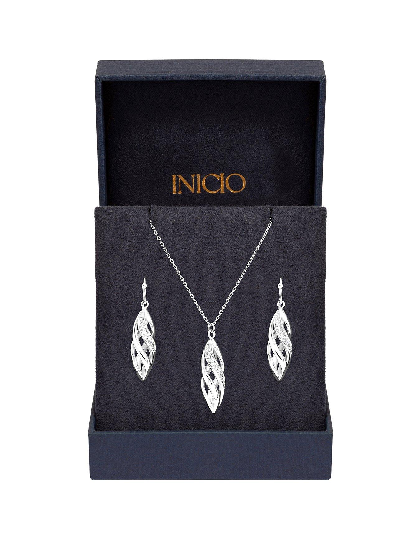 Inicio Inicio Polished And Pave Open Swirl Drop Set - Gift Box