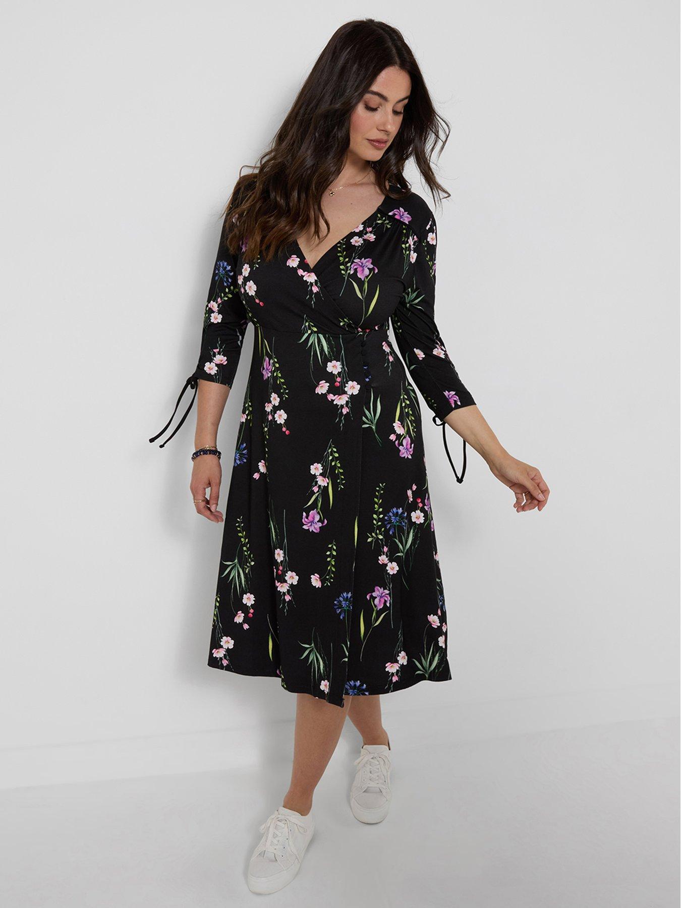 Joe Browns Falling Florals V- Neck Jersey Dress