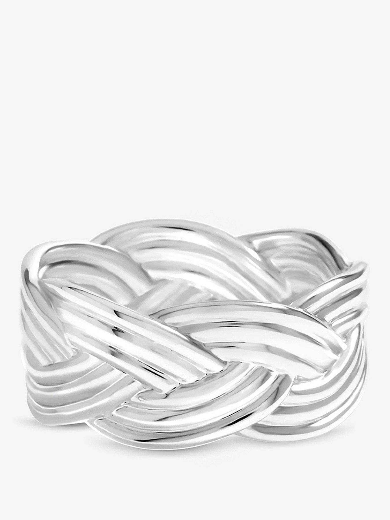 Jon Richard Inicio Chunky Textured Plaited Ring - Gift Pouch