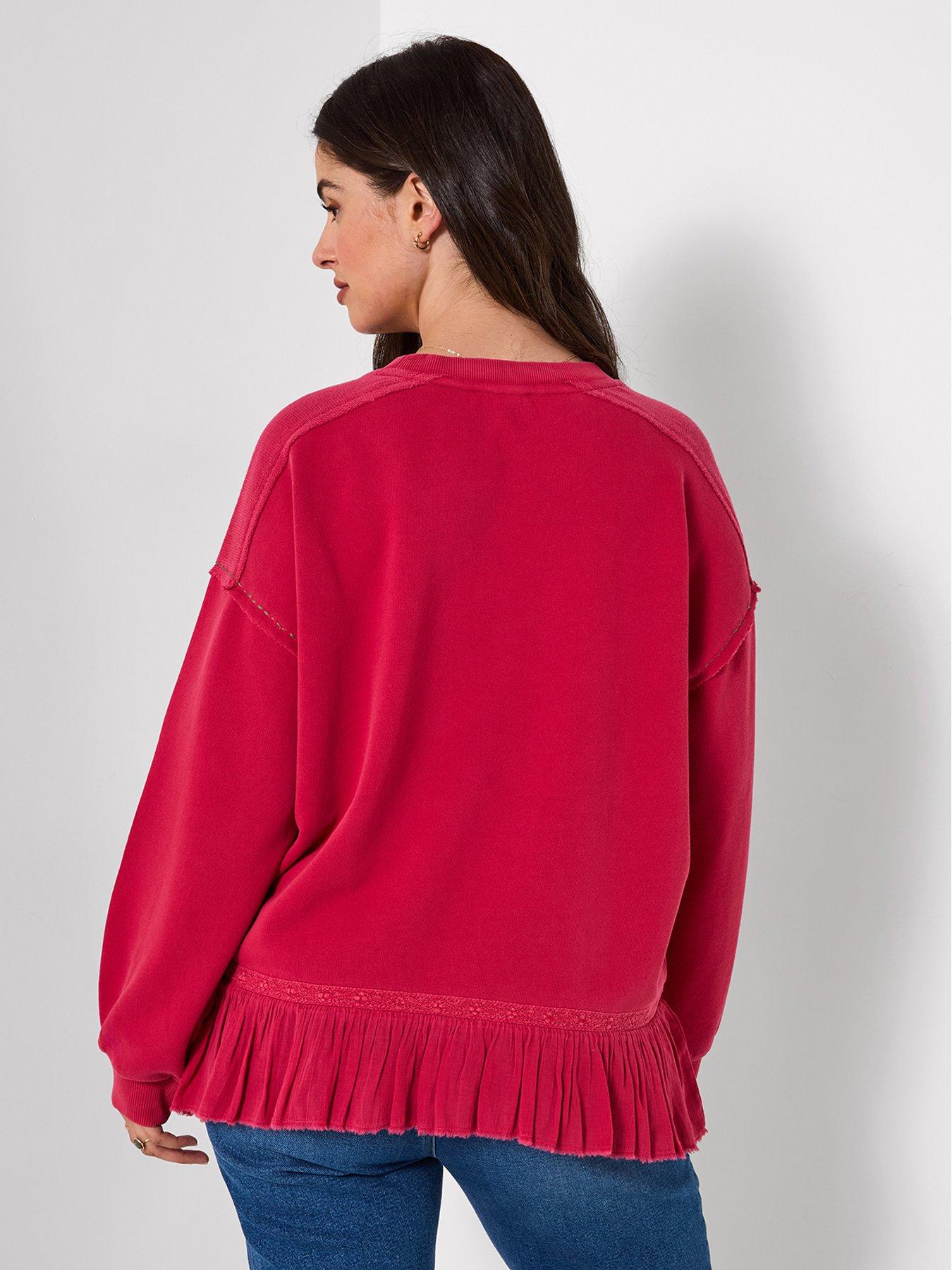 Image 2 of 5 of Joe Browns Ellie Floral Embroidered Woven Hem Sweatshirt