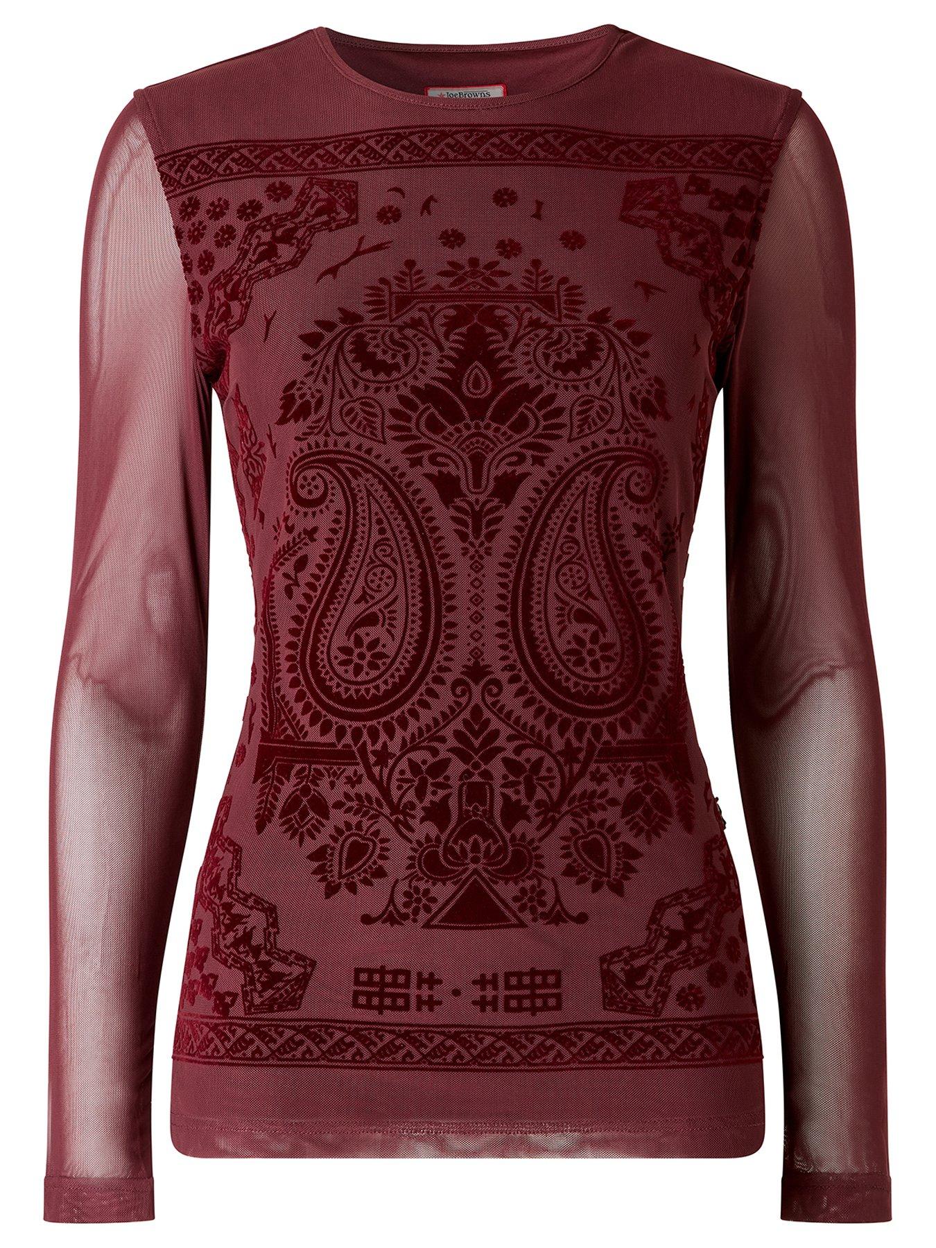Image 5 of 5 of Joe Browns Long Sleeve Mesh Top With Flocked Print