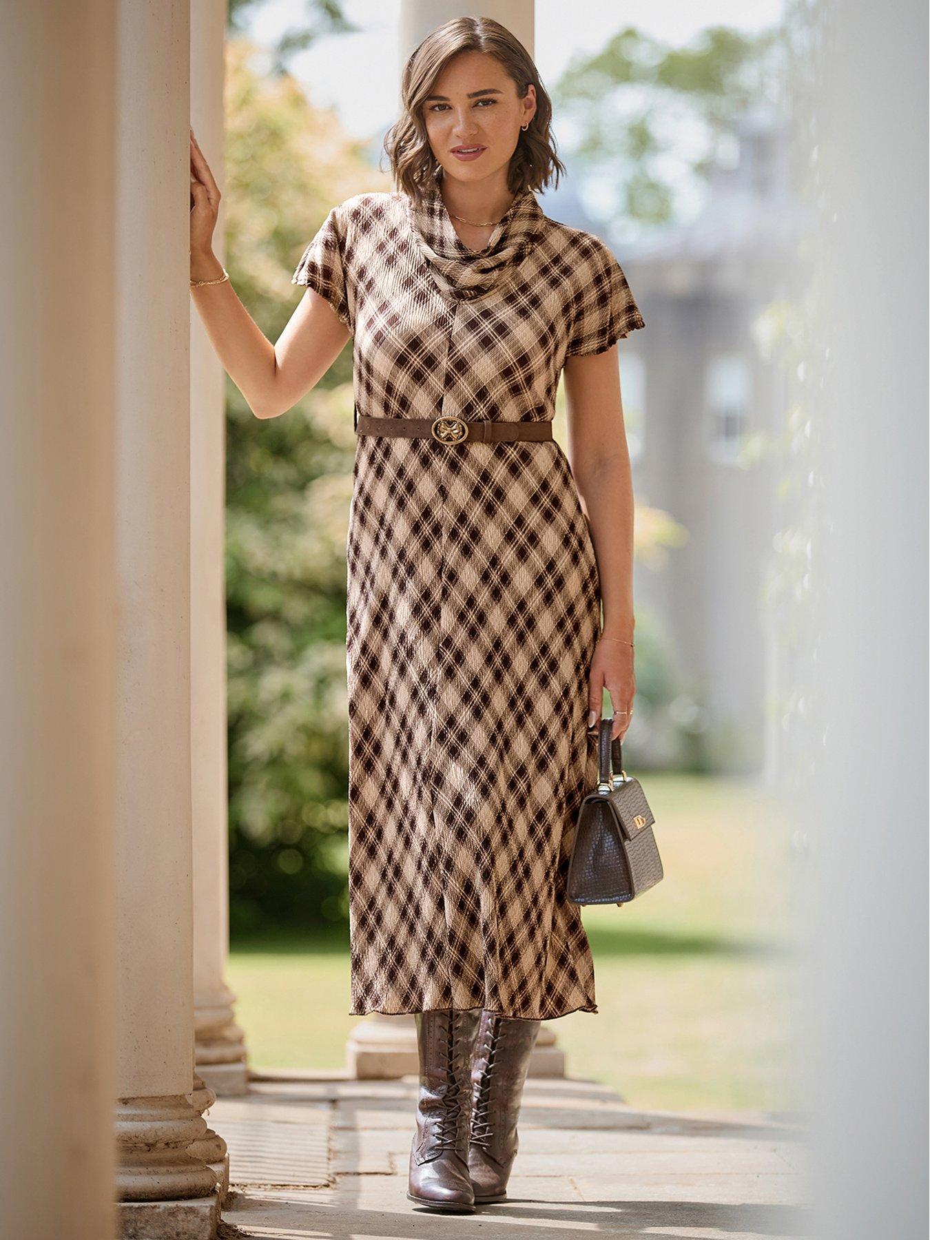 joe browns maxi dress Hallie Cowl Neck Plisse You’ll love the ruffle