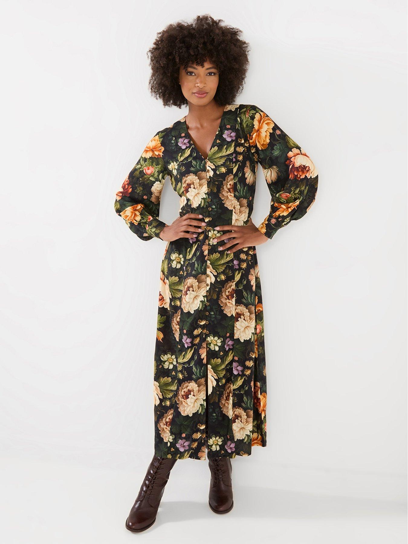 Image 1 of 5 of Joe Browns Dramatic Florals Button Through Maxi Dress