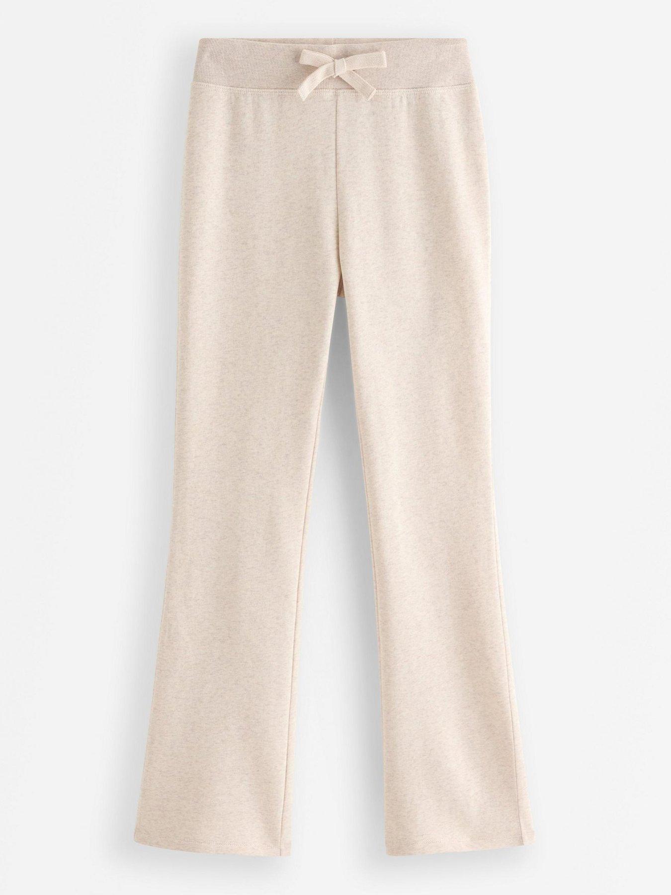 Image 2 of 4 of Lindex Girls Jersey Trousers With Pockets And Embroidery - Beige